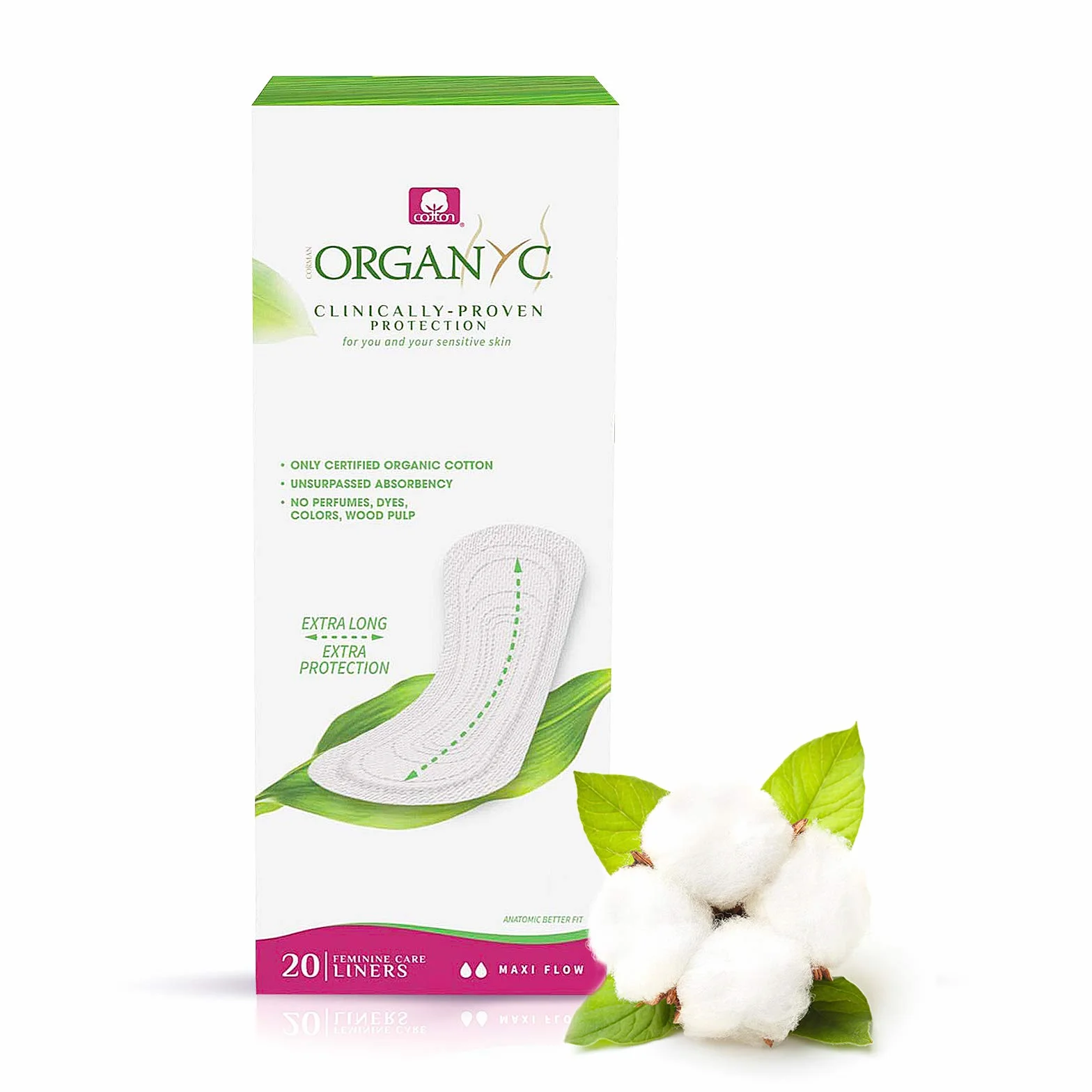 Organyc Proteggi Slip Extra lungo 100% cotone biologico 20 sztuk
