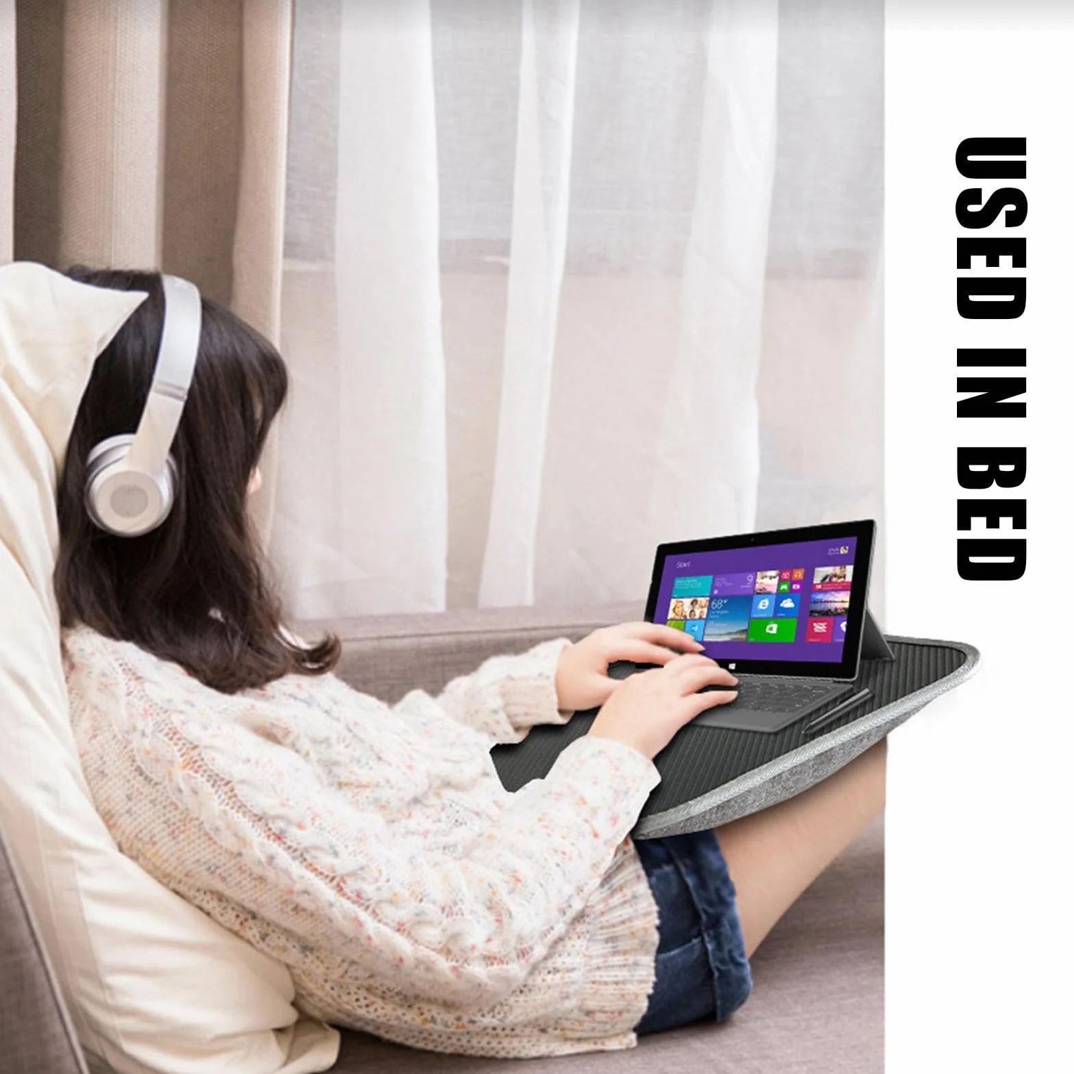 Generico Vassoio Per Ginocchia, Tavolino Per Laptop, Tavolino Per Computer Con Morbido Cuscino, Tavolo Per Laptop Portatile Per Viaggi, Lavoro, Casa