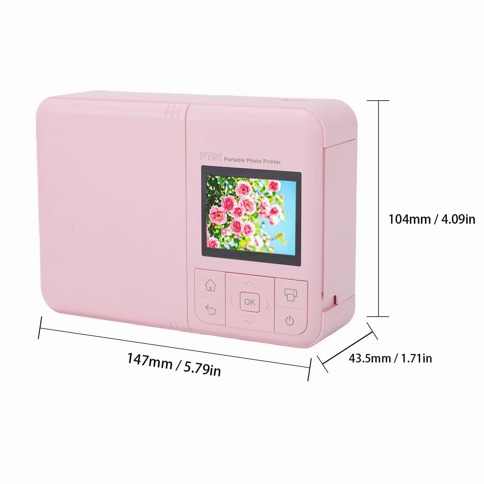 Annadue Stampante Fotografica Portatile 2x3, Stampante per Immagini a Colori a Getto D'inchiostro WiFi Bluetooth 600 DPI con 10 Fogli per Telefono