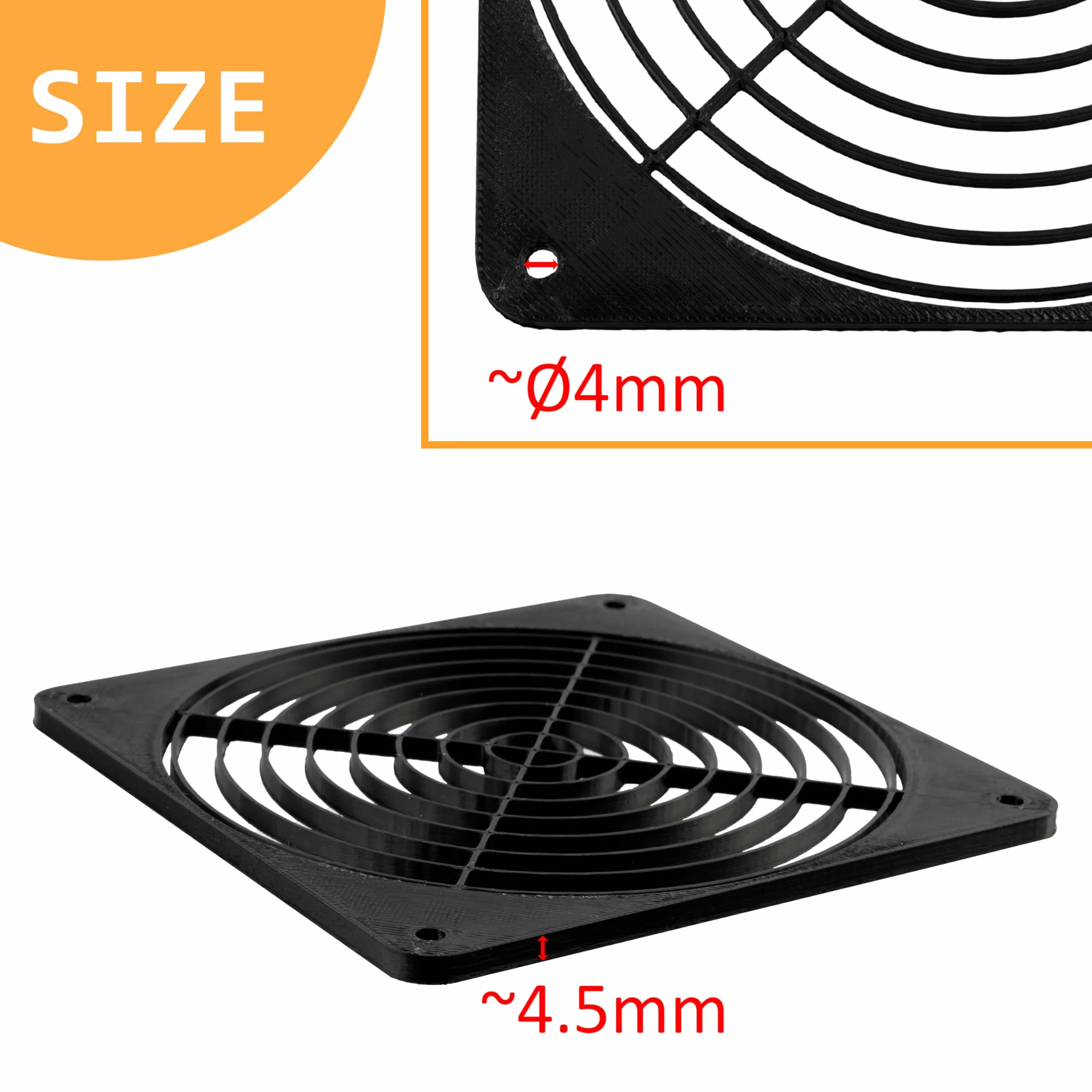 Aerzetix - Set di 2 Griglie per Ventola 120x120 mm in plastica per Computer PC stampanti dispositivi audiovisivi proiettori multimediali | Colore Nero