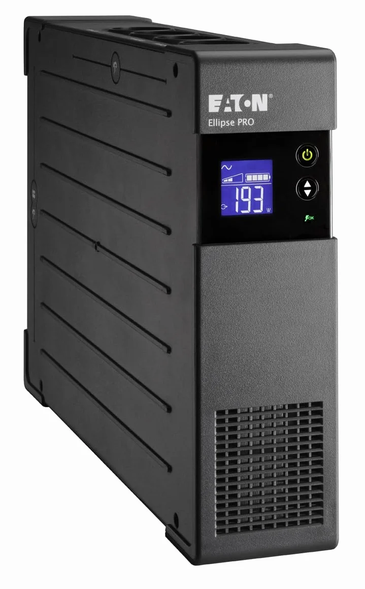 Eaton Ellipse PRO 650 DIN - UPS Line Interactive - ELP650DIN - Potenza 650VA (4 prese DIN) - Regolazione della tensione (AVR) - UPS con display e interfaccia USB (cavo USB incluso) - Nero