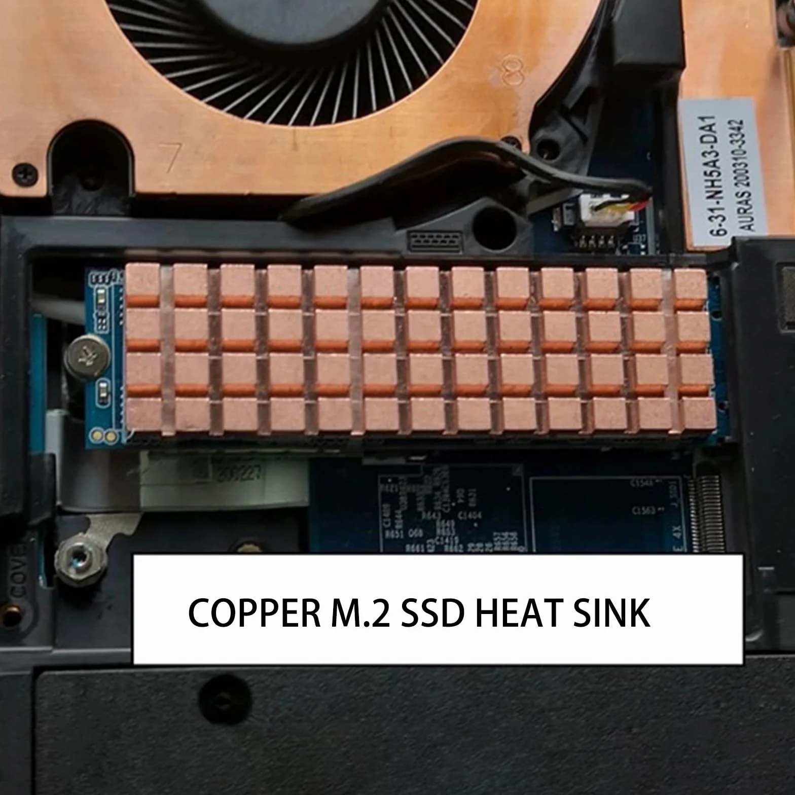 Dissipatore di calore 67x18x6mm M.2 Dissipatore di calore in rame puro per raffreddamento 2280 M2 SSD NGFF SSD NVME SSD Laptop, con cuscinetto termico a base di silicone