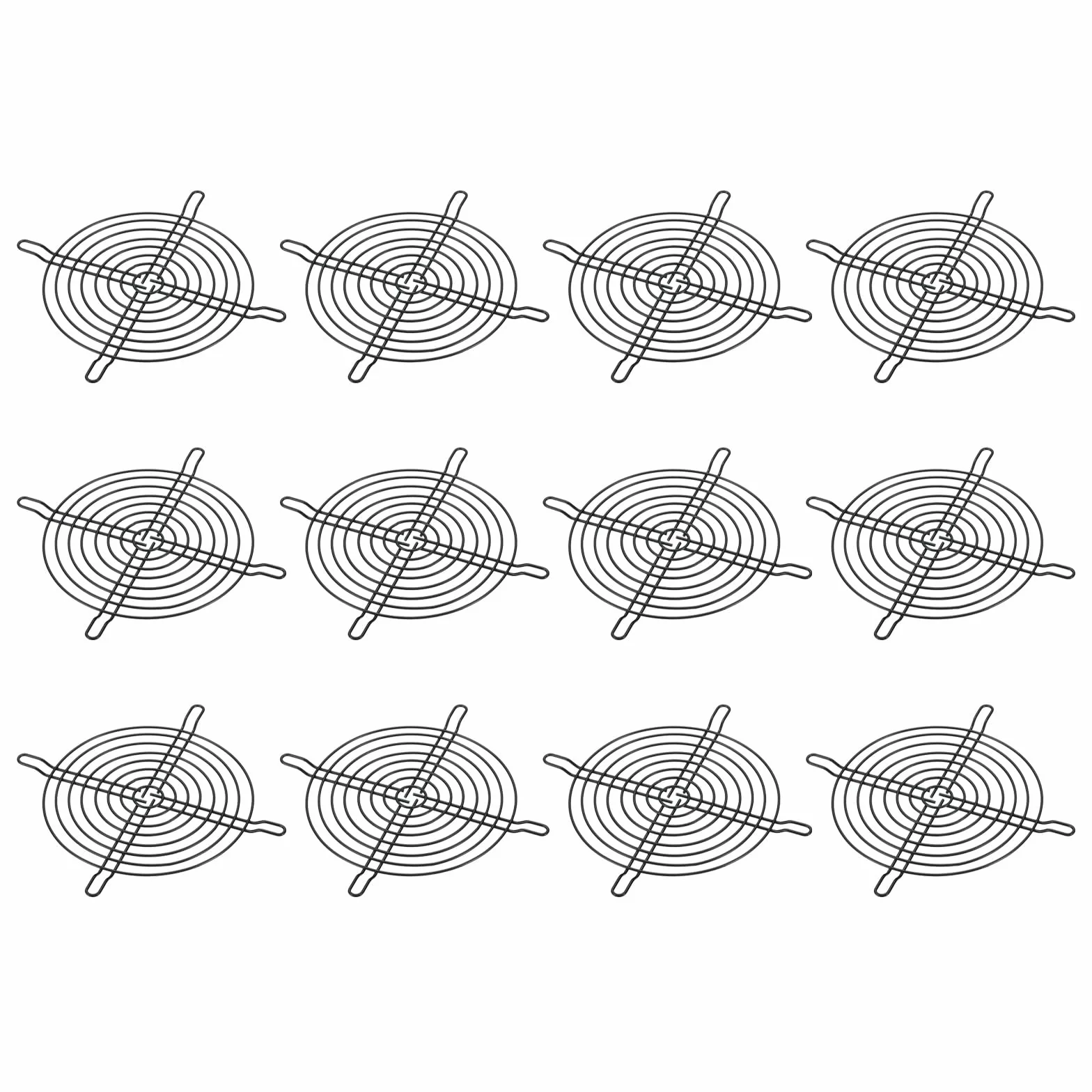 PATIKIL 120mm Ventola Griglia Griglia, 12pz Metallo Griglia Protezione Protezione Ventola Protezione Coperchio per 120x120mm Scarico Ventole per Attrezzature Computer Fai-da-Te, Nero