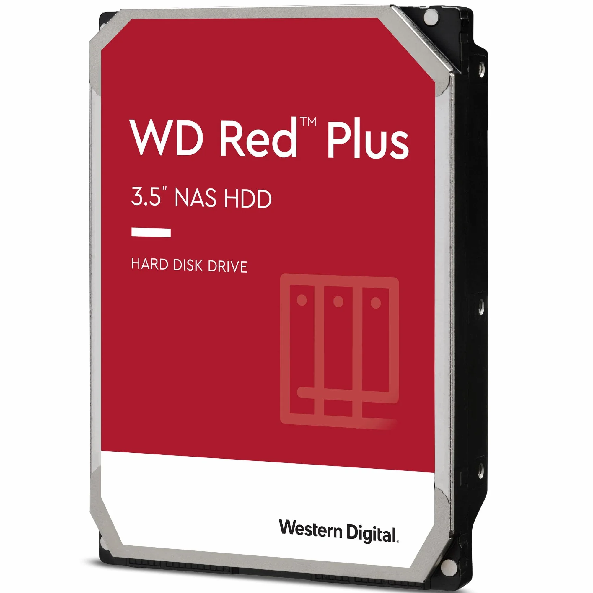 WD Red Plus - Disco rigido interno NAS da 3,5", classe 5.400 giri/min, SATA 6 Gb/s, CMR, 256 MB di cache