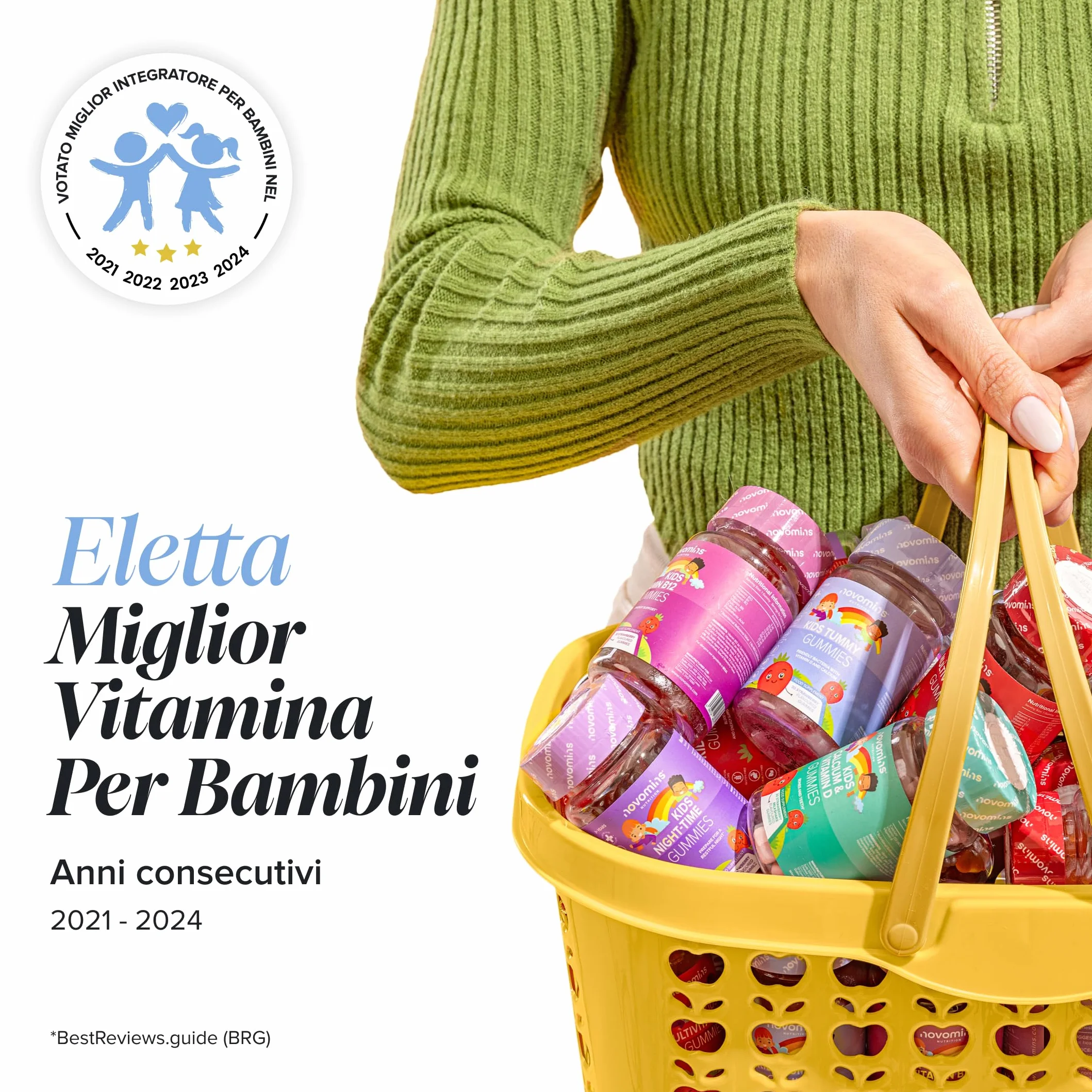 Probiotici Bambini Gommose Fermenti Lattici con Vitamina D3 & Calcio Benessere Intestinale Difese 30 Gommose Novomins