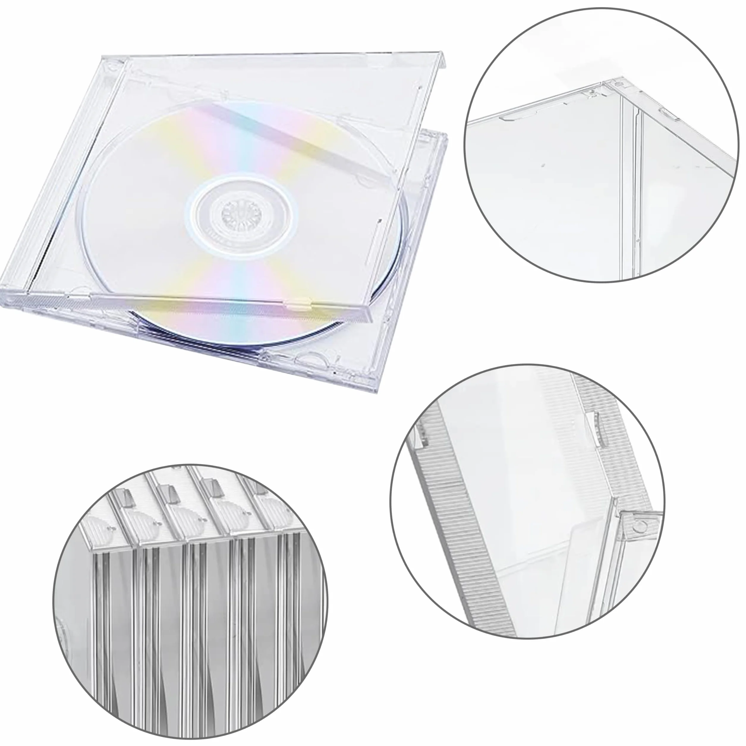 12 custodie vuote per CD/DVD, per 1 CD in plastica trasparente Jewel Case per archiviazione standard DVD