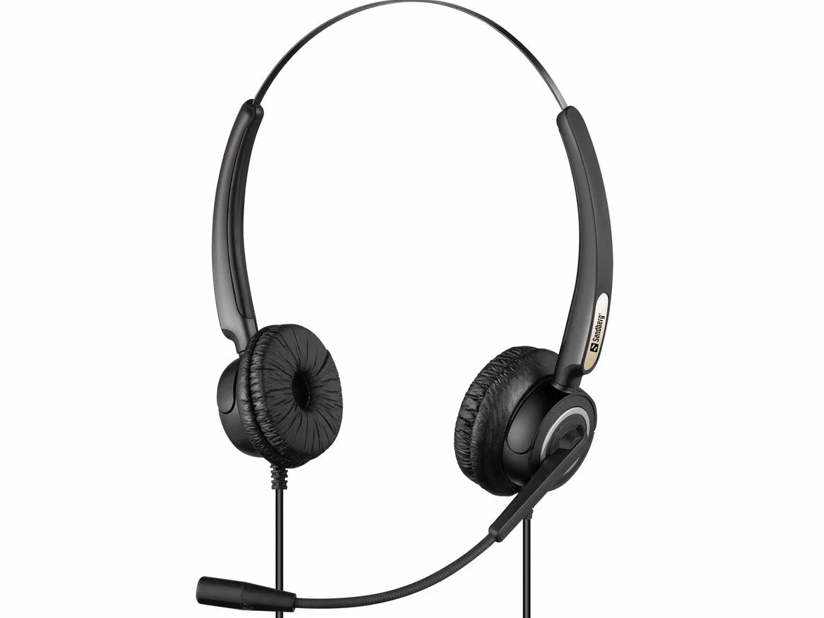 Sandberg USB Office Headset Pro Stereo USB Office Headset Pro 126-13 (USB Office Headset Pro Stereo, Headset, Band, Office/Call Center, nero, Stereofonico, pulsante