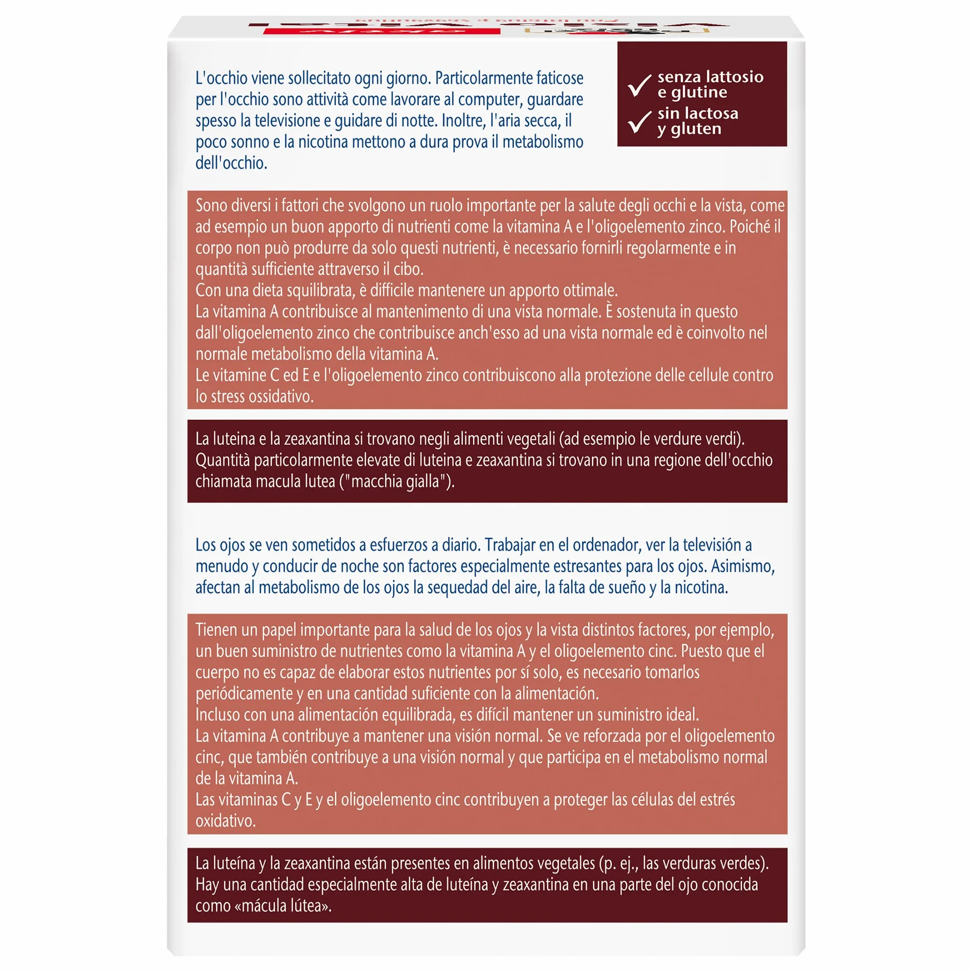 Doppelherz aktiv Visio Vital Integratore Alimentare per la Vista con Luteina, Zeaxantina, Vitamina A C E e Zinco 90 Capsule