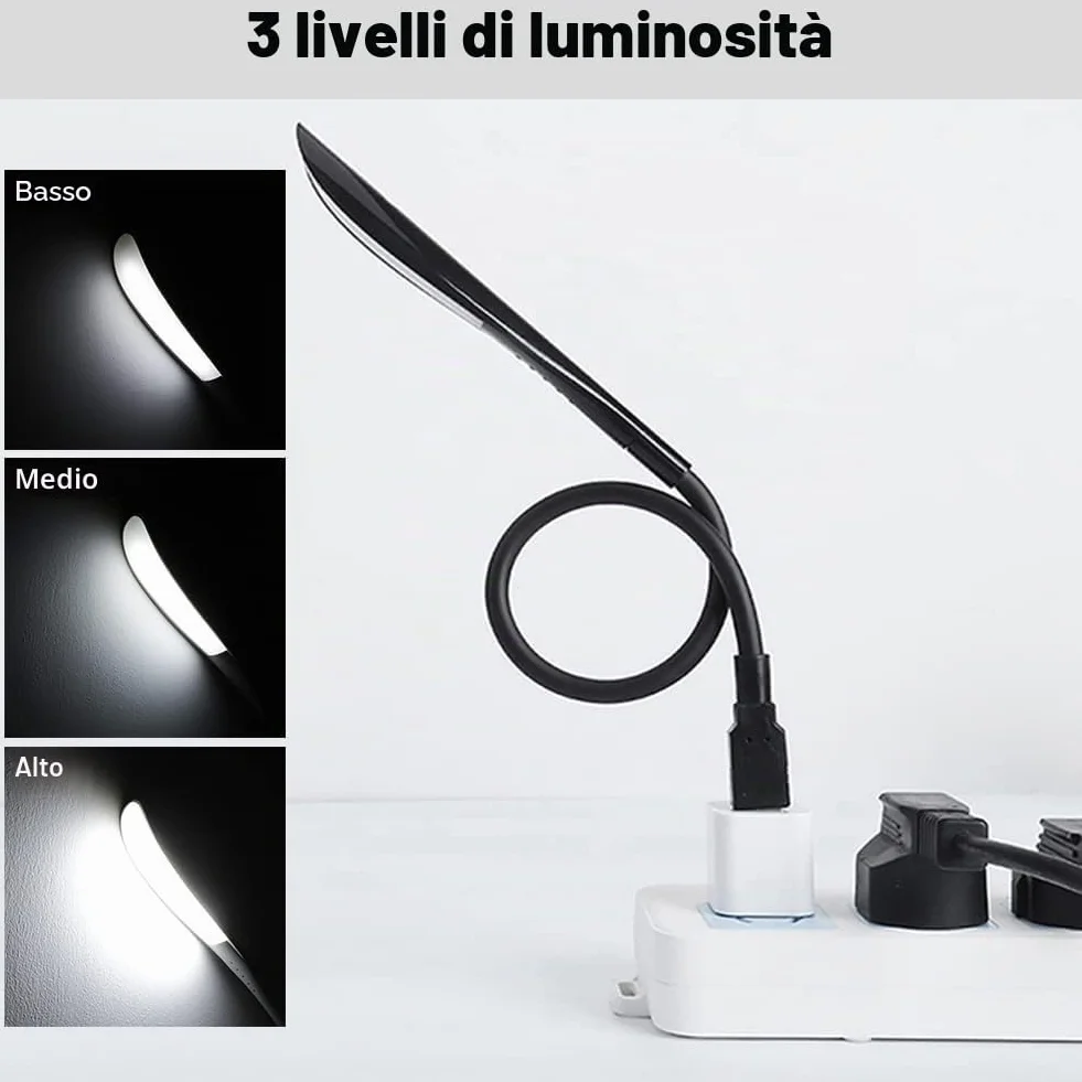Lampada USB Per PC, Lampada USB Per PC Portatile, Lampada LED USB Per Tastiera Computer, Lampada Da Lettura Per Tastiera Del Computer, Luce USB Regolabile Per Laptop, Luce USB Portatile, Nero