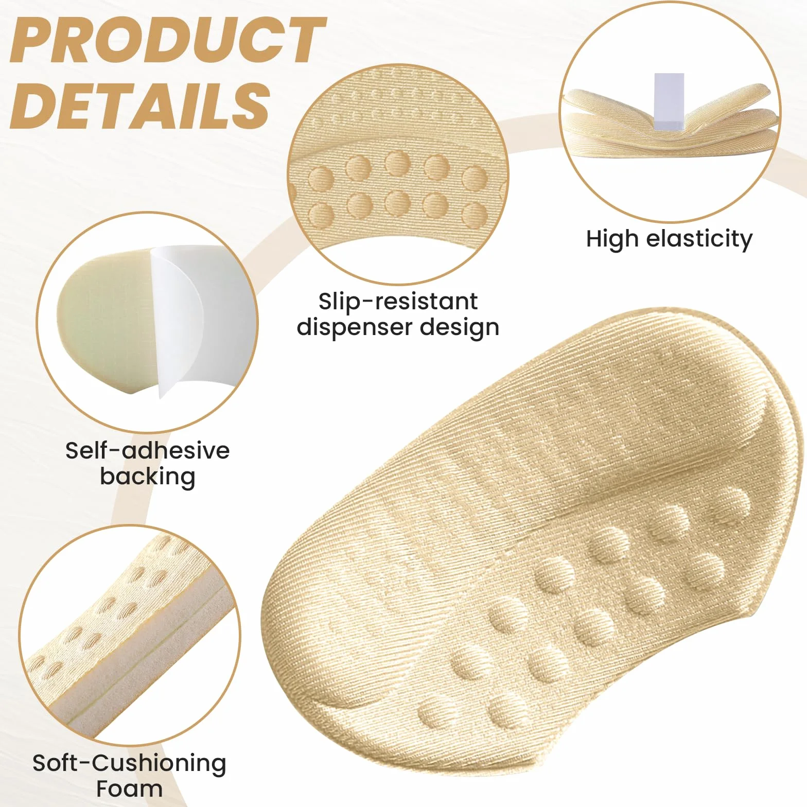 Zorplex 4 Paia Inserti Antiscivolo autoadesivi per Scarpe, Proteggi Tallone Morbidi, Ridurre Sfregamenti e Vesciche