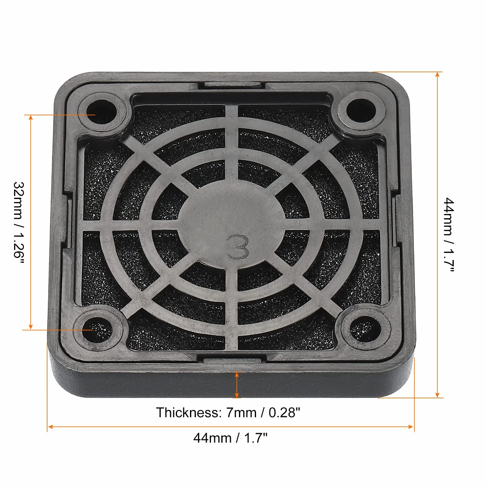 PATIKIL 44mm Raffreddamento Ventola Filtro con Vite, 2pz ABS Ventilatore Griglia Protezione Protezione per Ventilatore Protettivo Copertura Fai-da-Te, Nero