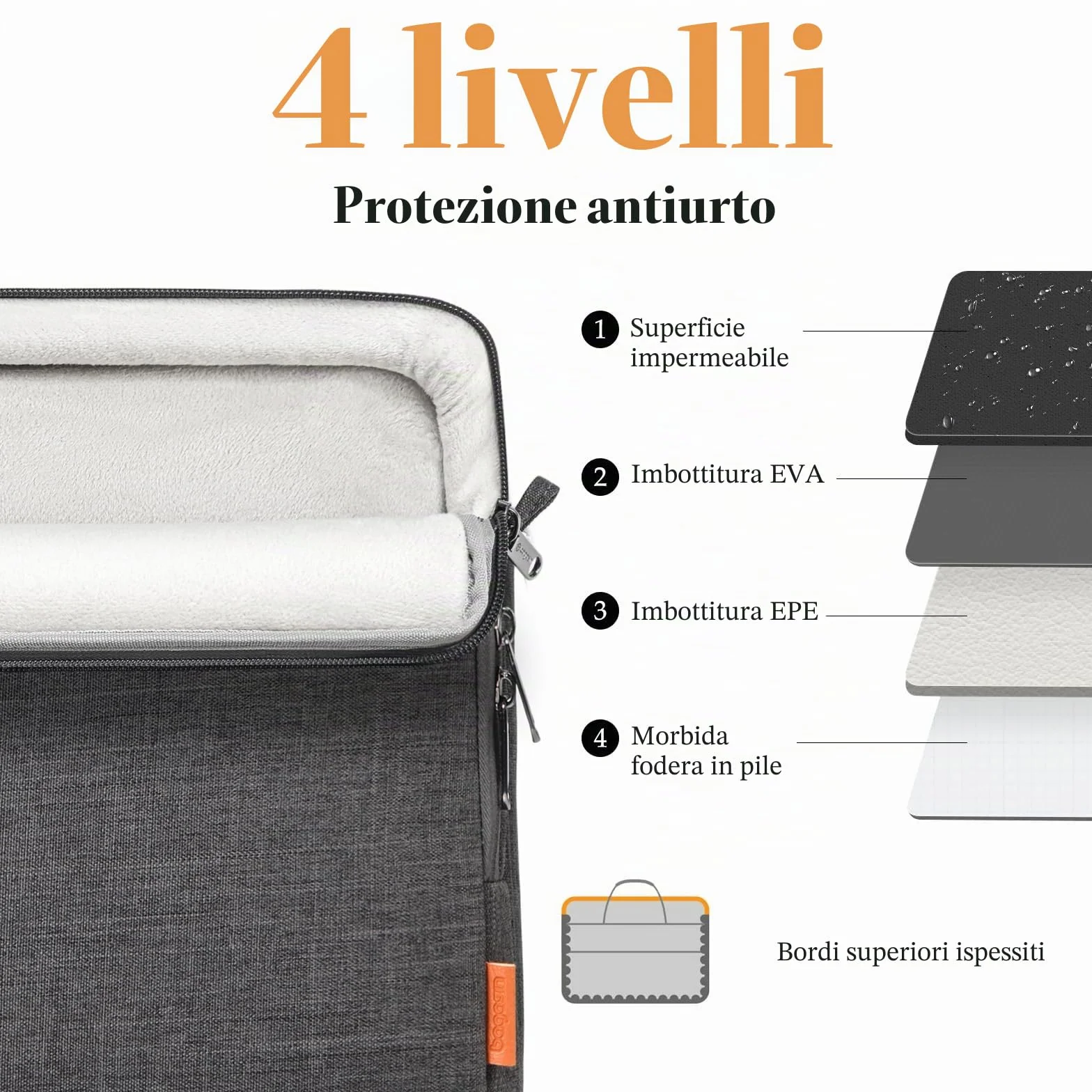 bagasin Borsa a Tracolla per PC, Borsa Messenger per Porta Laptop 15,6 17,3 14 13,3 Pollici, Custodia per PC Computer Portatile