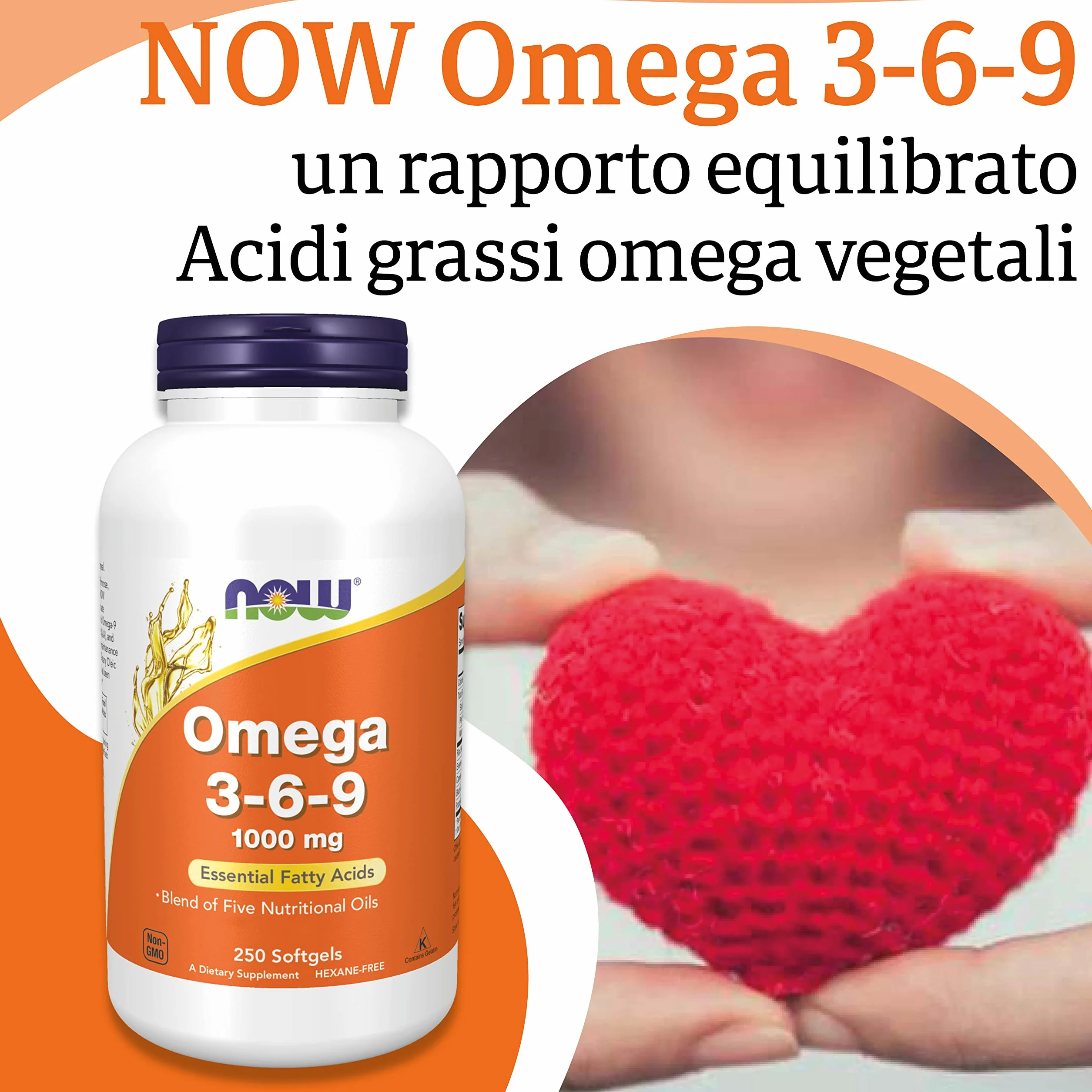 Now Foods Omega 3-6-9 1000 mg 250 Softgels Essential Fatty Acids Non-GMO Gluten Free Soy Free