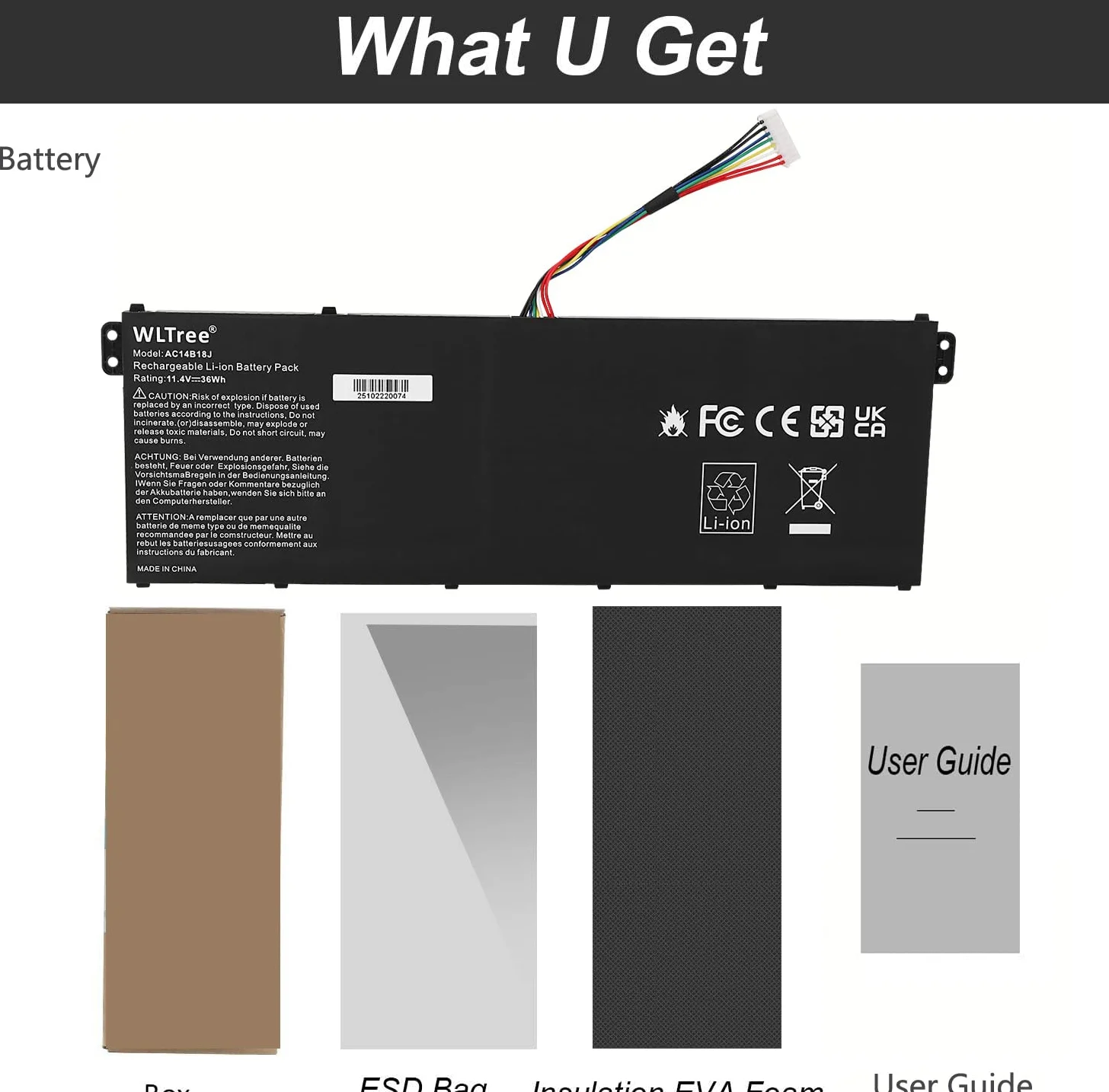 AC14B13J AC14B18J 3ICP5/57/80 Batteria per Acer Aspire ES1-111M ES1-131 ES1-521 ES1-522 ES1-531 ES1-533 ES1-571 ES1-731 ES1-731G, Chromebook 11 CB3-111 13 CB5-311, Extensa 2519 Battery