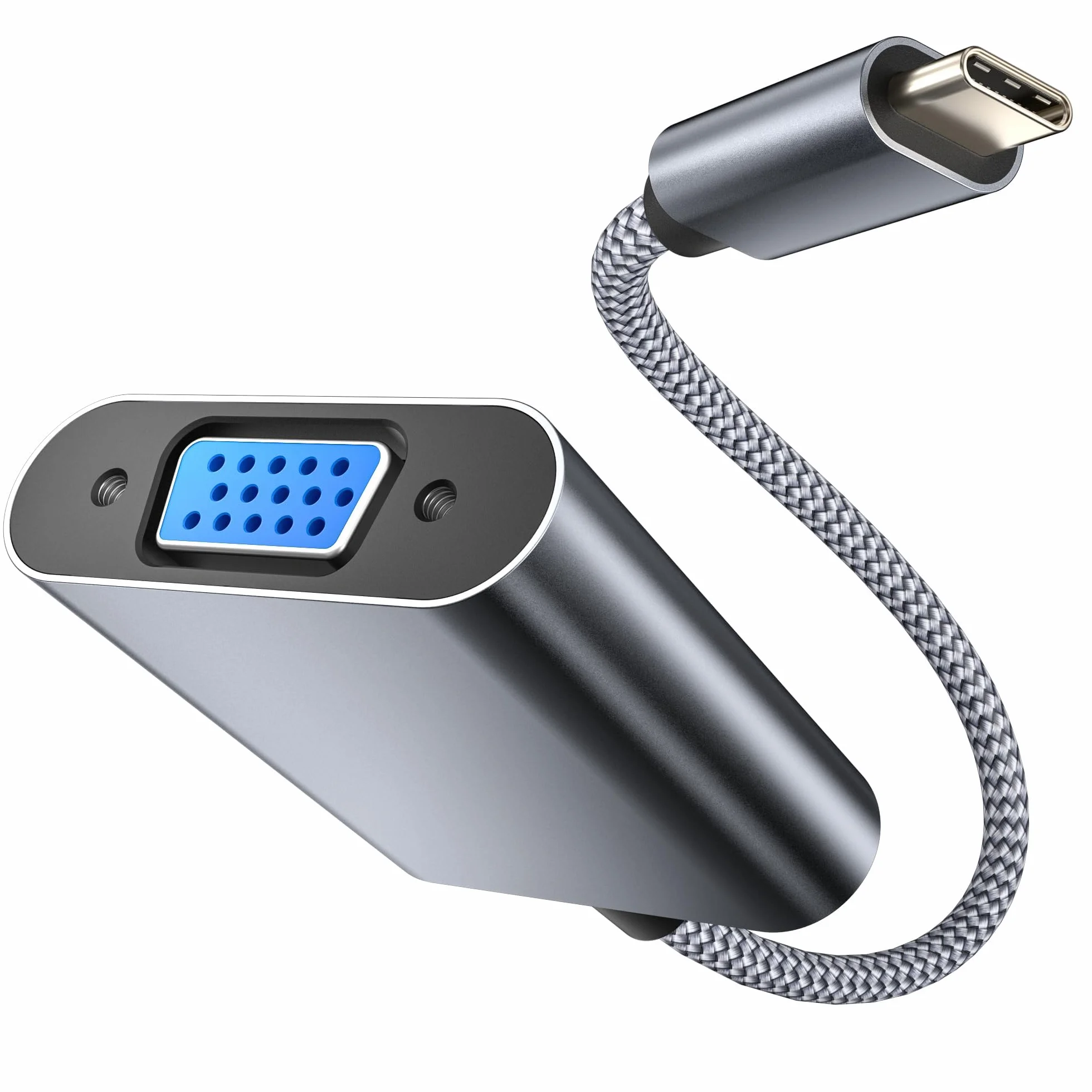 Elebase Adattatore da USB-C a VGA, Convertitore Tipo C a VGA per iPhone 15, MacBook Air, iPad, Samsung Galaxy Tab