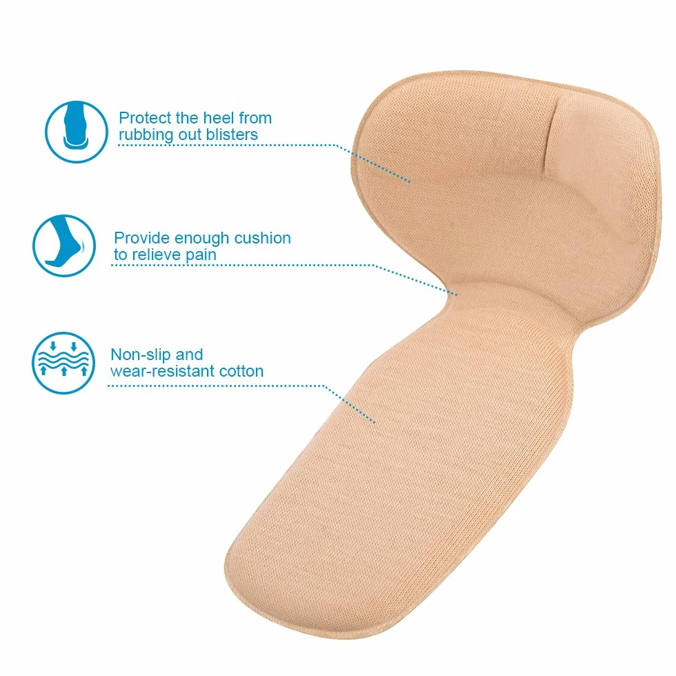 Soumit Cuscino Per Tallone 4 Paia Solette Imbottite Appiccicose Beige Neri