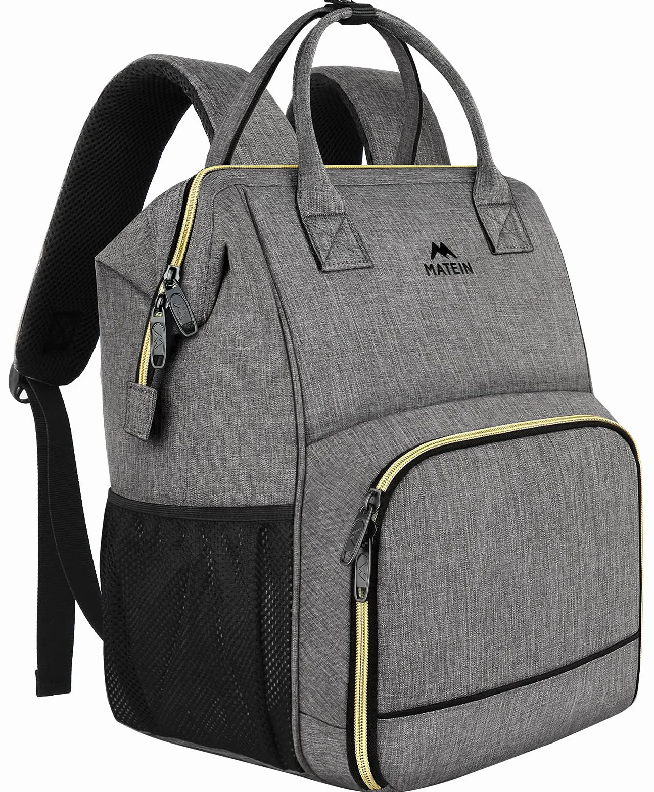 MATEIN Zaino Lavoro Donna con Porta Pranzo, Grande Zaino per PC 17 Pollici | Capiente Zaino Università Donna con Scomparto Termico, Tasca Antifurto, per Ufficio, Scuola, Viaggio, Trekking, Picnic, Nero