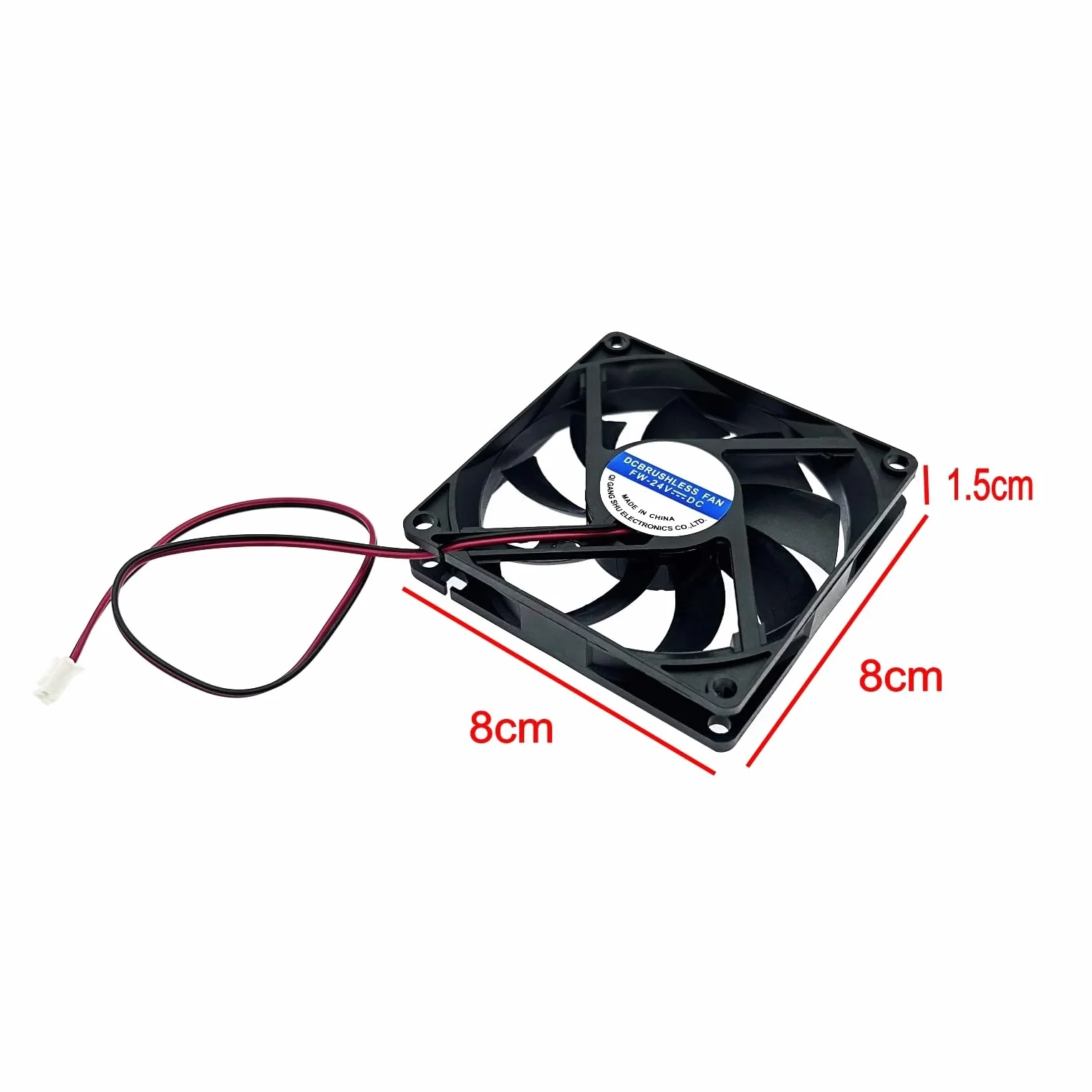 JZK 4 pezzi 80x80x15 mm 2 pin DC 24 V mini ventola di raffreddamento silenziosa con fili, 8015 piccola ventola di raffreddamento 80 mm, 8cm 24 V ventola DC brushless, ventola per stampante 3D