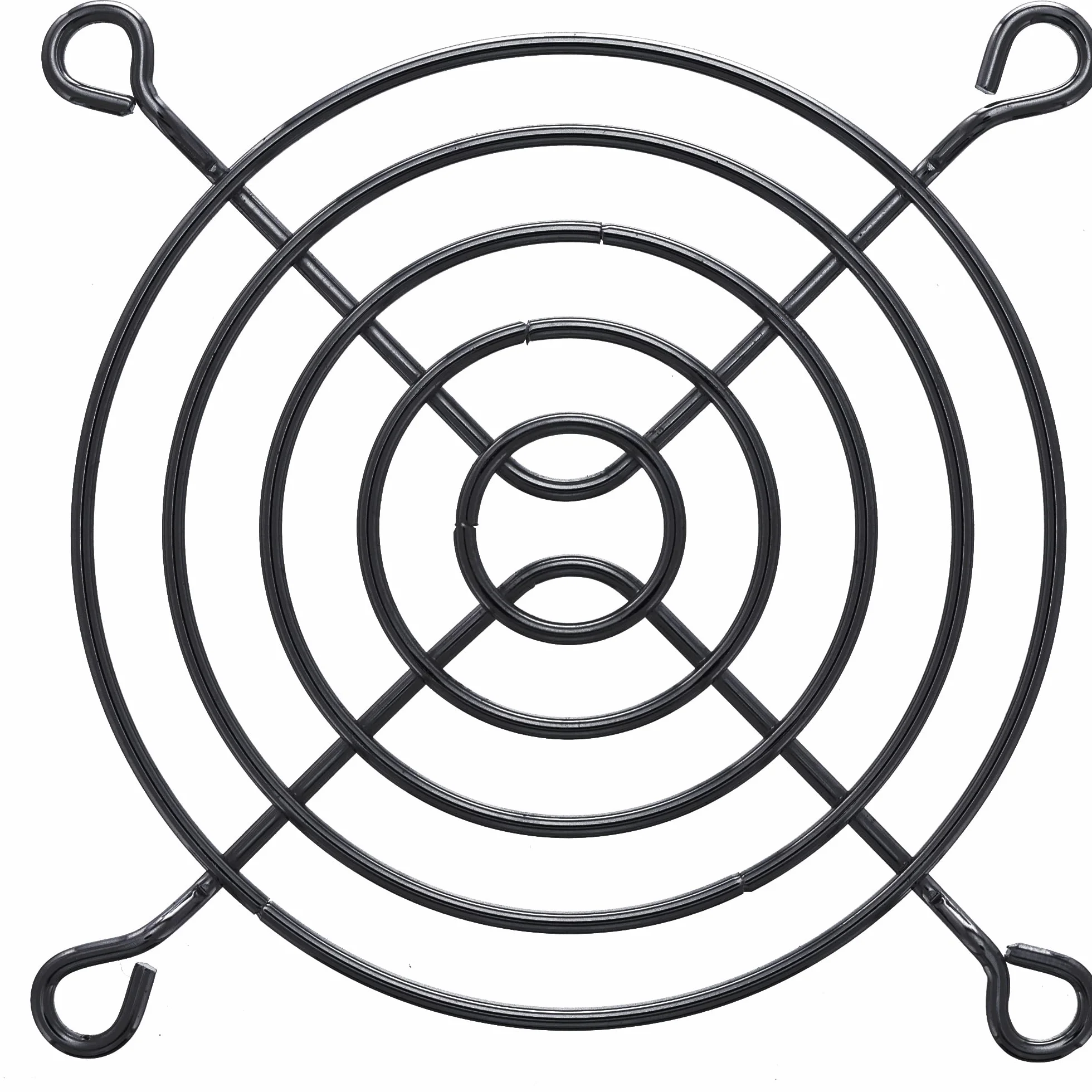InLine 21568 Griglia per Ventola in Metallo, 80 x 80 mm, Nero