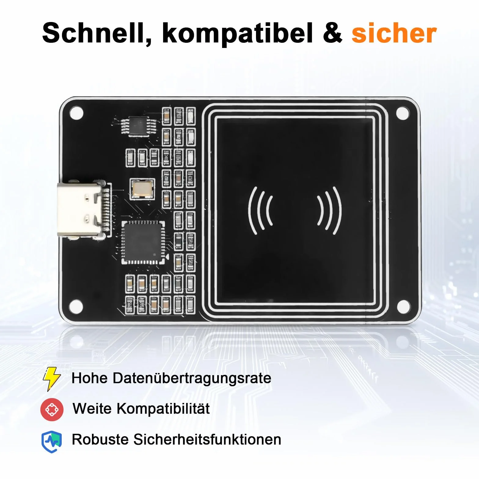 PN532 NFC Modulo RFID V2 Kit, lettore NFC per compatibilità supporta I2C SPI HSU con portata fino a 7 cm incluso shifter di livello compatibile con Arduino e Android
