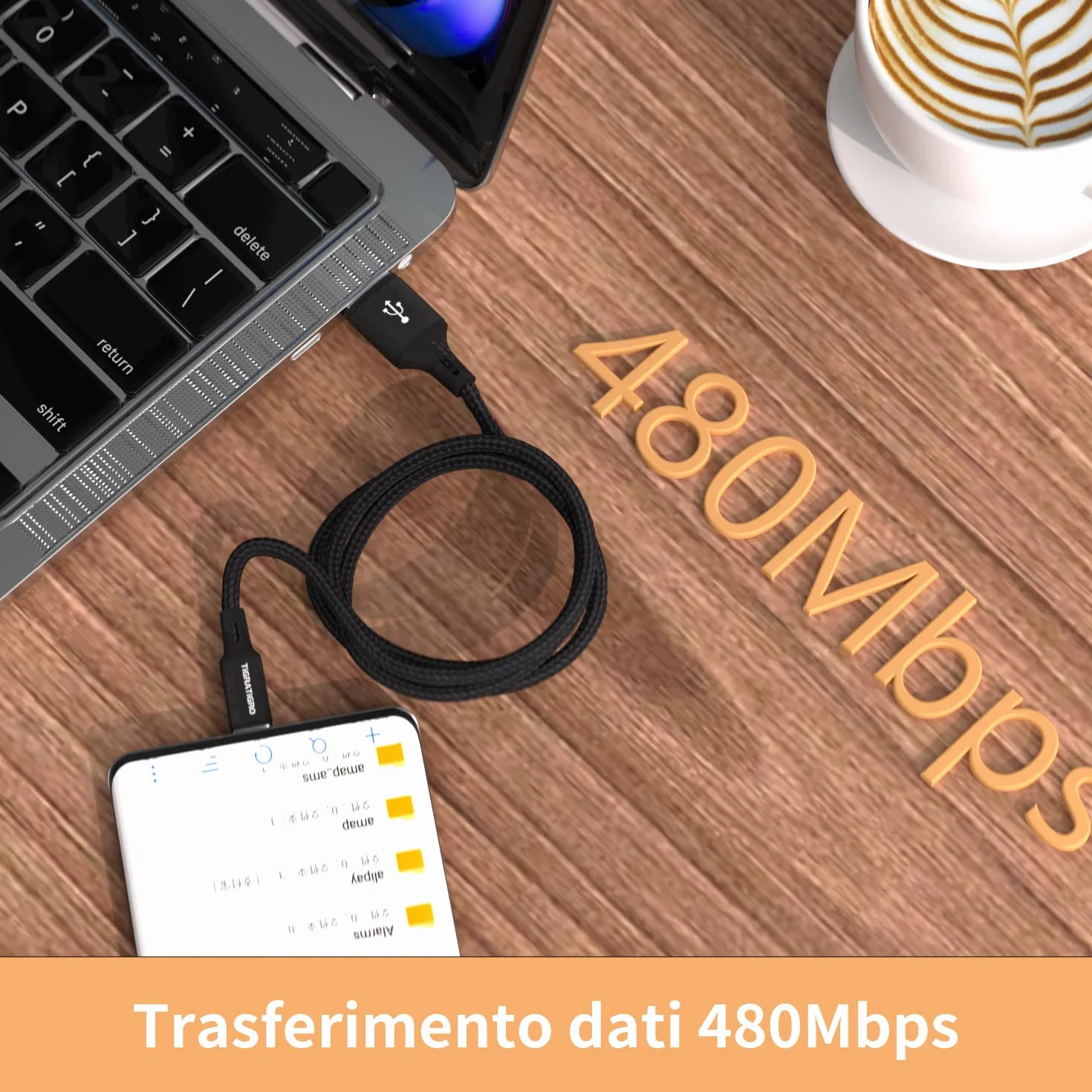 Cavo USB C 1M Nylon Ricarica Rapida QC 2.0 per iPhone 16/15 iPad Pro Air Samsung Redmi Huawei Xiaomi Google Pixel PS5 Drone