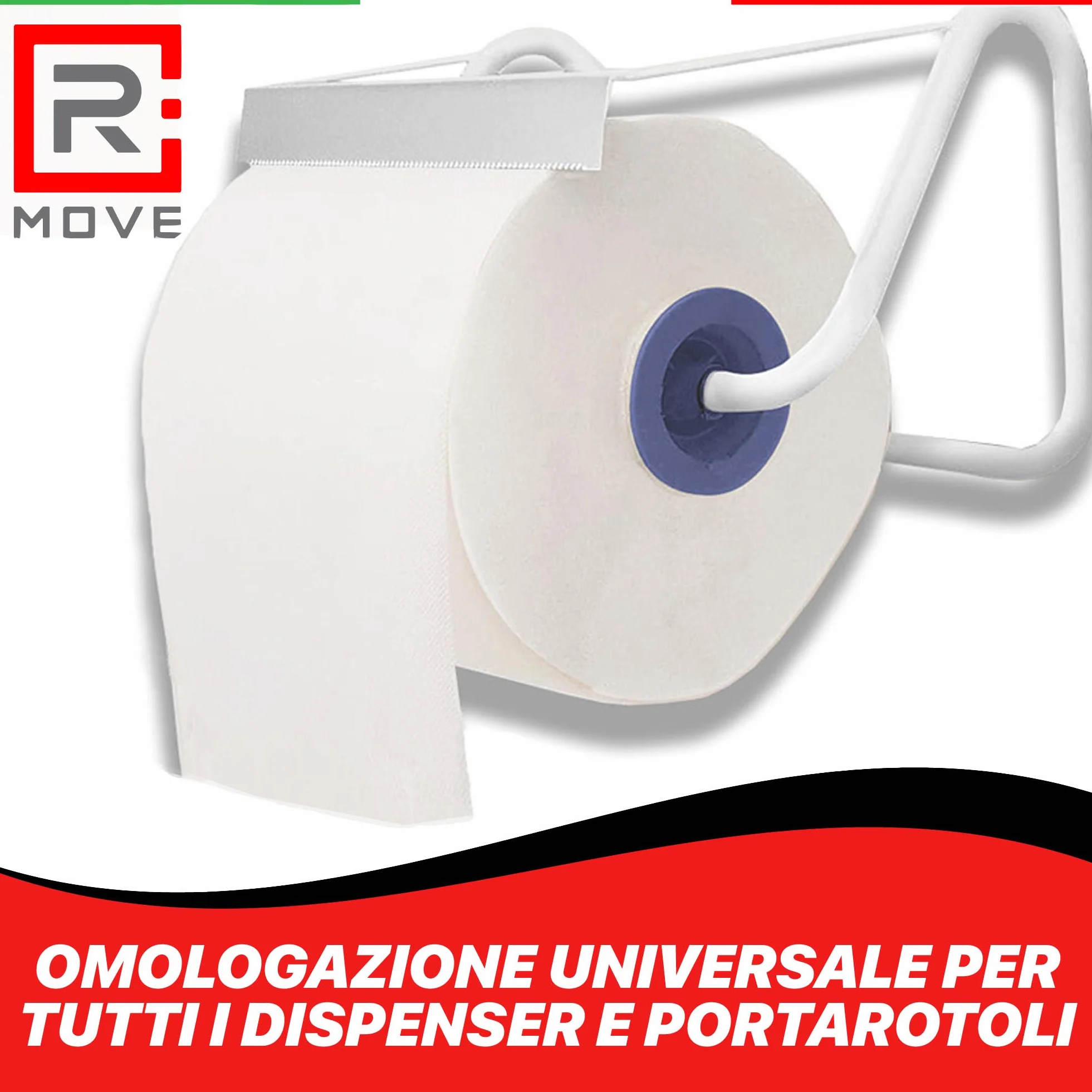 R MOVE 2 Rotoloni carta asciugatutto 1,7kg 900 strappi bobina industriale 2 veli pura cellulosa