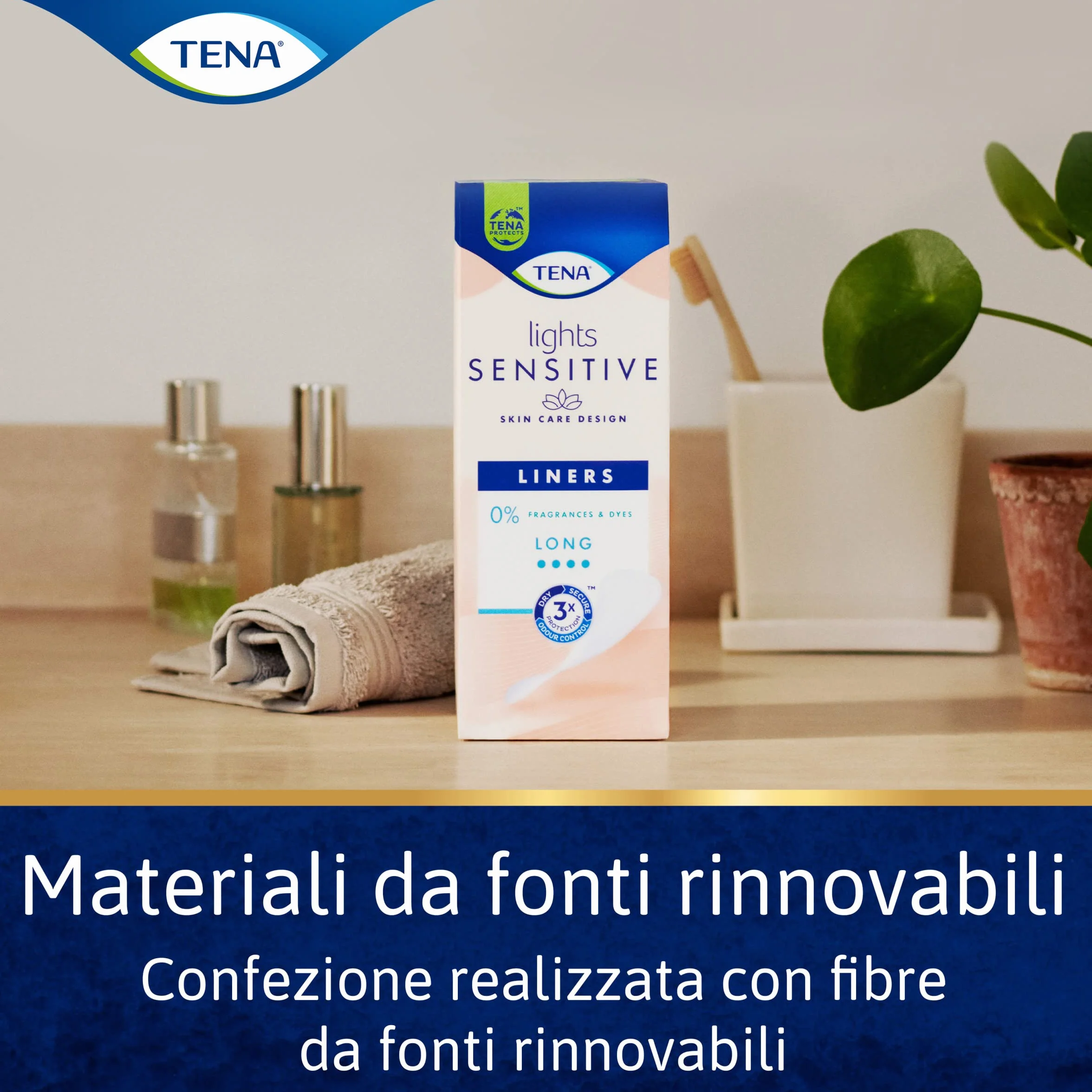 TENA Lights Sensitive Proteggi-slip lungo, pacco scorta mensile, 6x20 pezzi