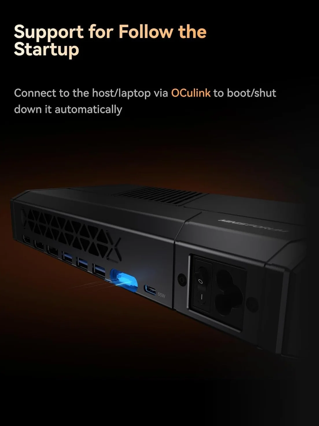 MINISFORUM MGA1 External GPU Docking Station, AMD 7600M XT Scheda grafica, 8GB GDDR6, Oculink 4i (PCIE4.0x4), HDMI & 2 X DP Video Output, PCIe4.0 x4 Expansion Interface Oculink Graphics Dock Station