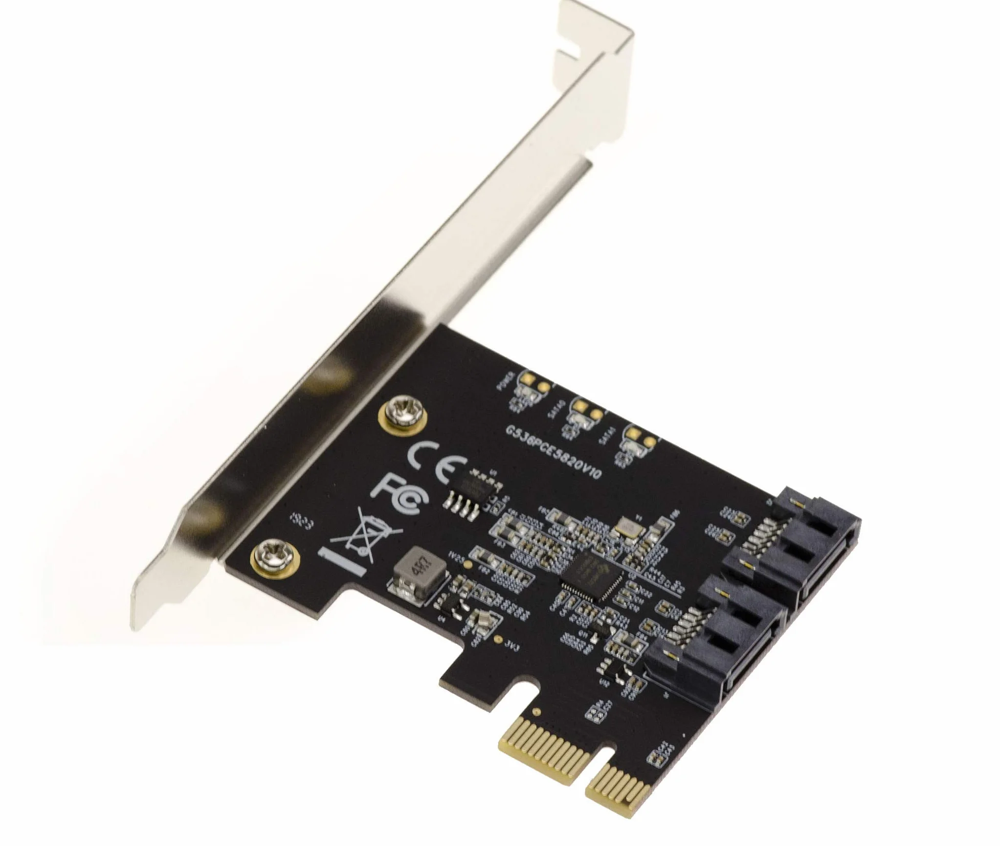 KALEA-INFORMATIQUE Scheda controller PCI Express da PCIe tipo 3.0 a SATA a 2 porte con chipset JMB582 ad alto e basso profilo