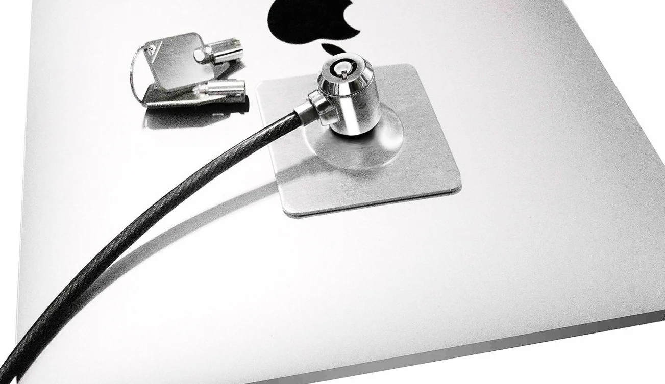Hamlet XNBTLOCK20K Cavo di sicurezza in acciaio con chiave e piastra adesiva 3M per Tablet PC, Monitor e MacBook