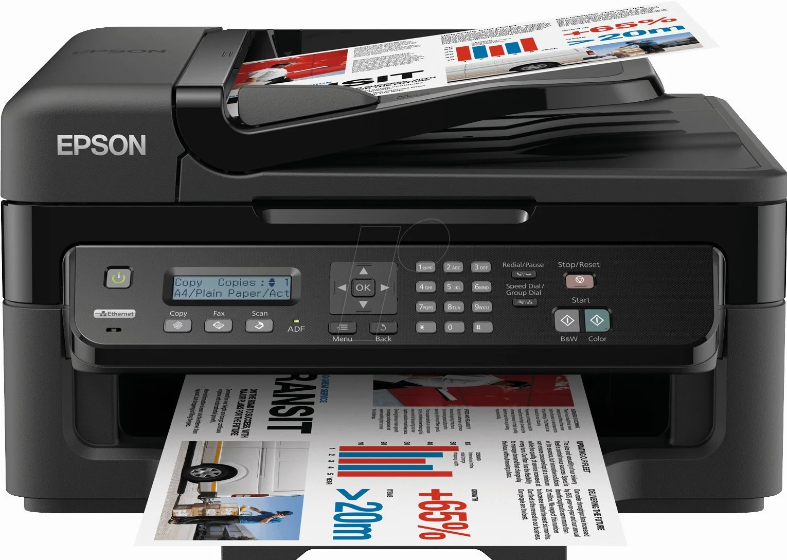 Epson WorkForce WF-2520NF Stampante Multifunzione a Getto d'Inchiostro, Nero