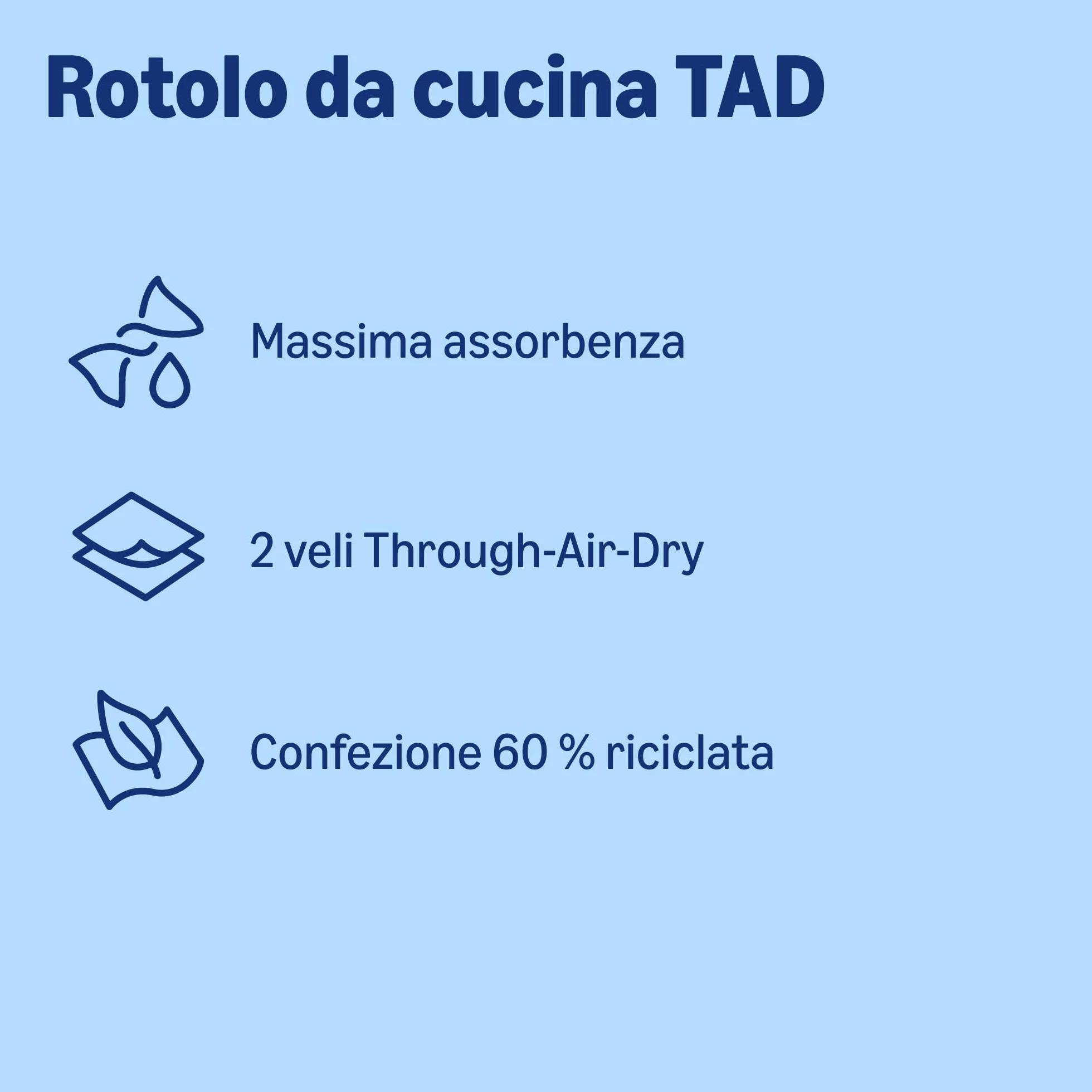 Rotolo da Cucina TAD Ultra Assorbente, 4 Rotoli, 51 Fogli, Certificato FSC
