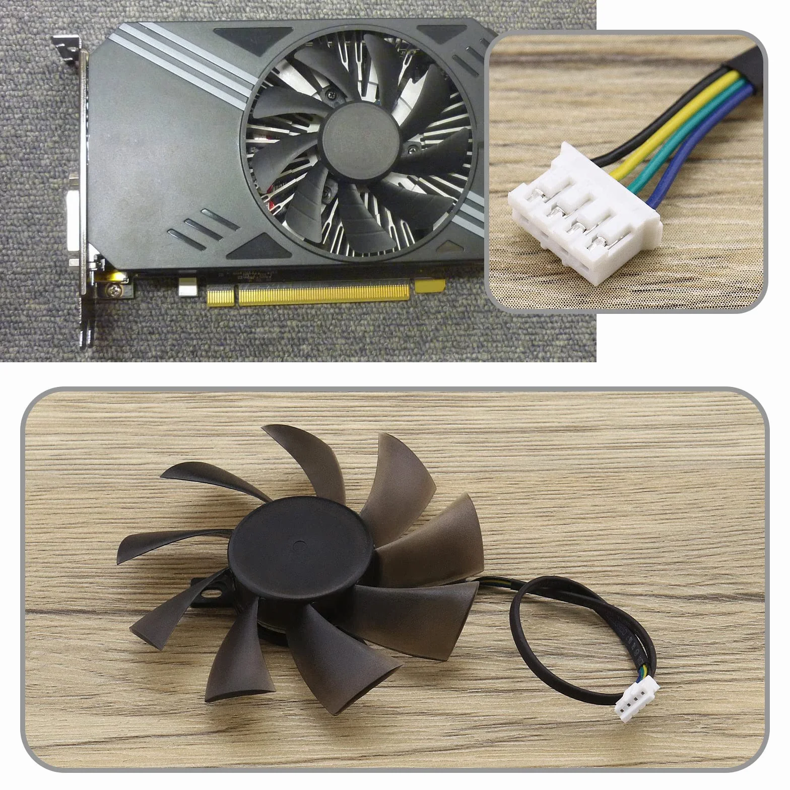 The Lord of the Tools Ventola di Raffreddamento della Scheda Video A 4 Pin con Due Cuscinetti A Sfera 0,5AMP 12V Compatibile con Zotac GTX 1060 3GB/1060 Mini Computer della Scheda Grafica