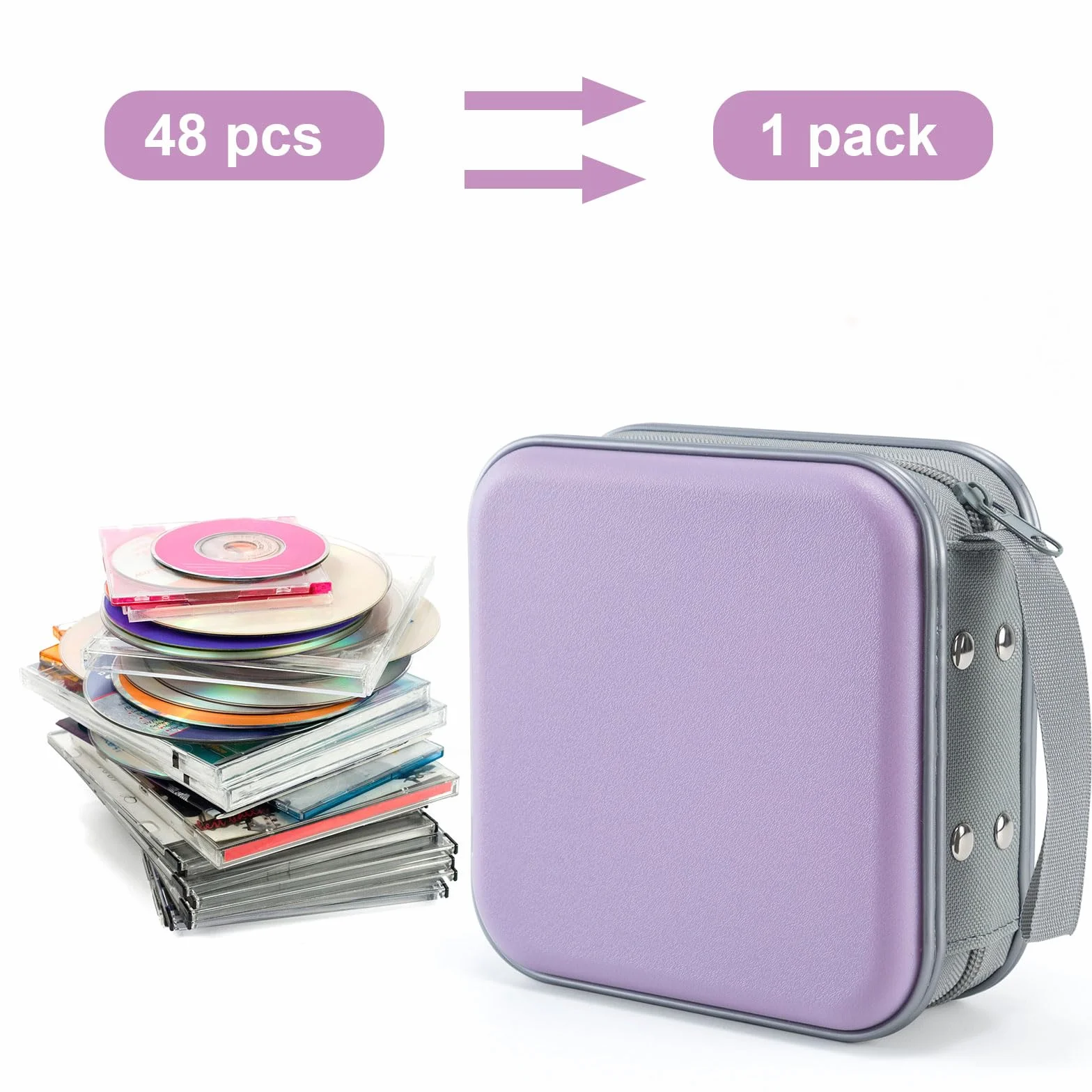 LIOVODE porta cd custodia, porta dvd organizer, custodia cd portafogli per dischi, supporti di raccolta per casa e auto