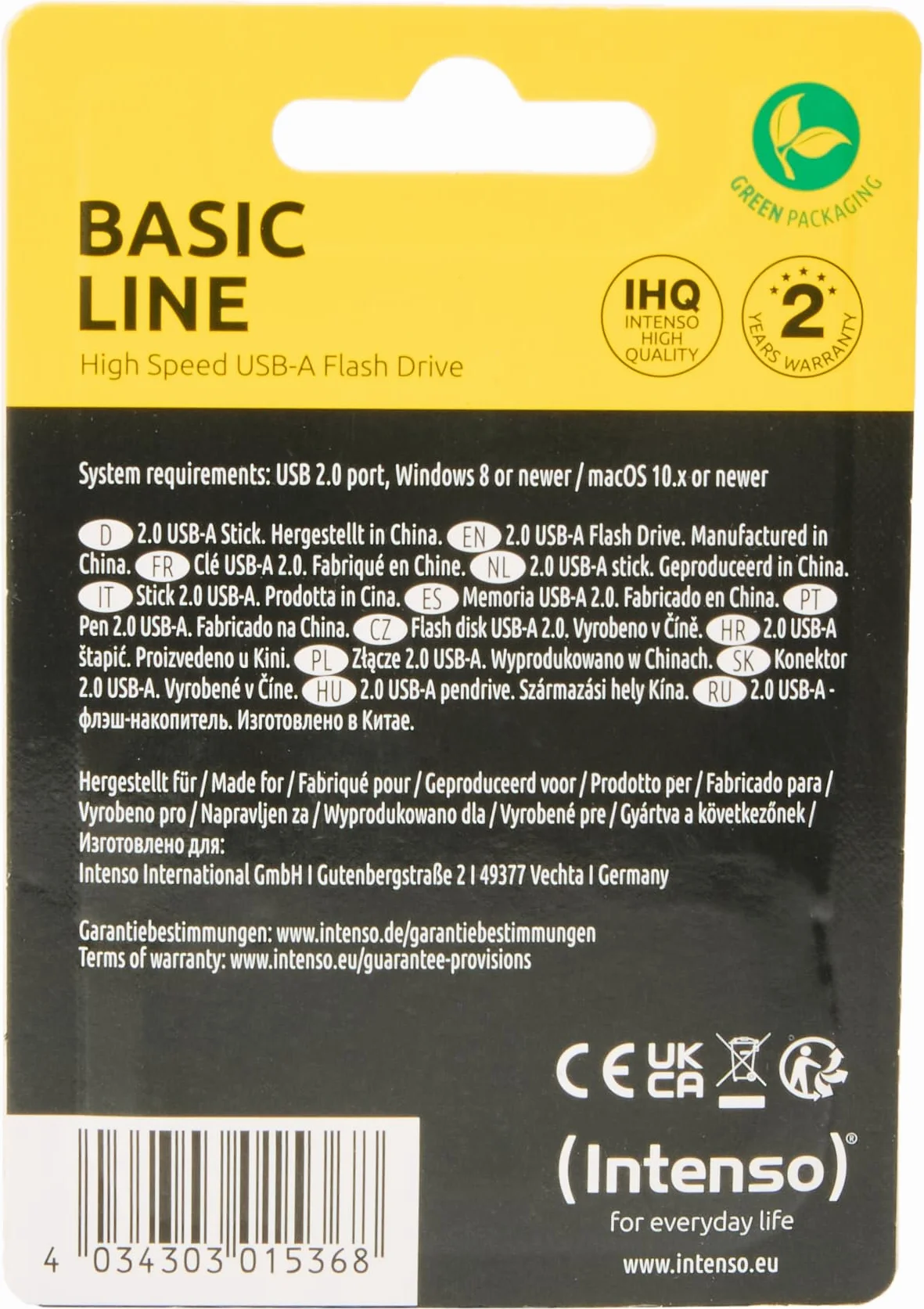 Intenso Basic Line Chiavetta USB 16 GB Pendrive USB 2.0 Silver Black