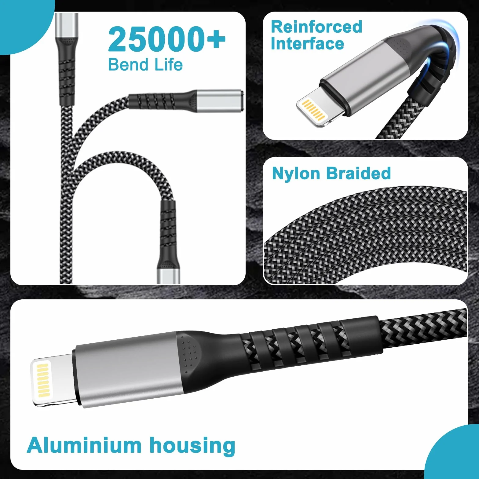Cavo iPhone 2 Metri, Cavo Lightning 2M Certificato Apple MFi, Cavetto iPhone Cavi Ricarica Phone Filo Caricatore i-Phone Cavi USB Lightning per iPhone 14 13 12 11 Pro Max/Mini/XS/XR/8/7/6 Plus/SE,iPa