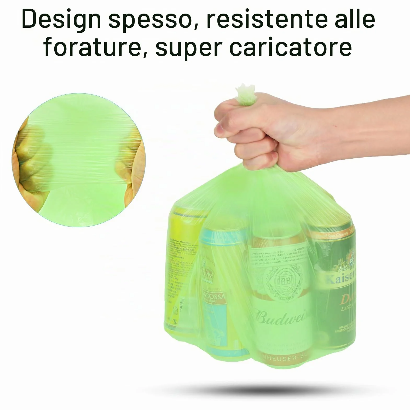 Sacchetti biodegradabili 30 litri 100 pezzi resistenti compost cucina