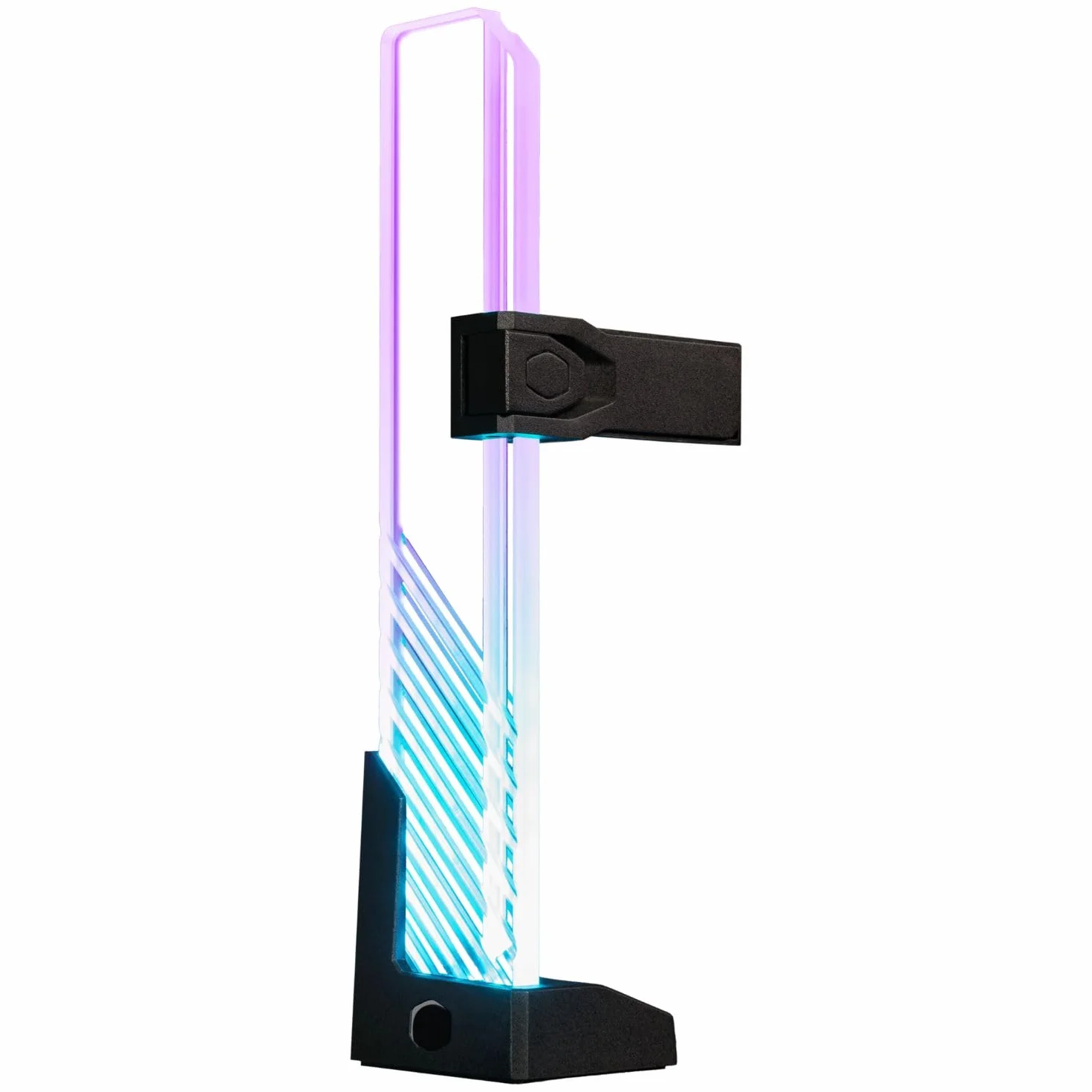 Cooler Master MasterAccessory Supporto GPU ARGB - Previene il Cedimento della Scheda Grafica, Vetro Temperato con Illuminazione Laterale ARGB, Design Versatile, Base Magnetica, Installazione Facile