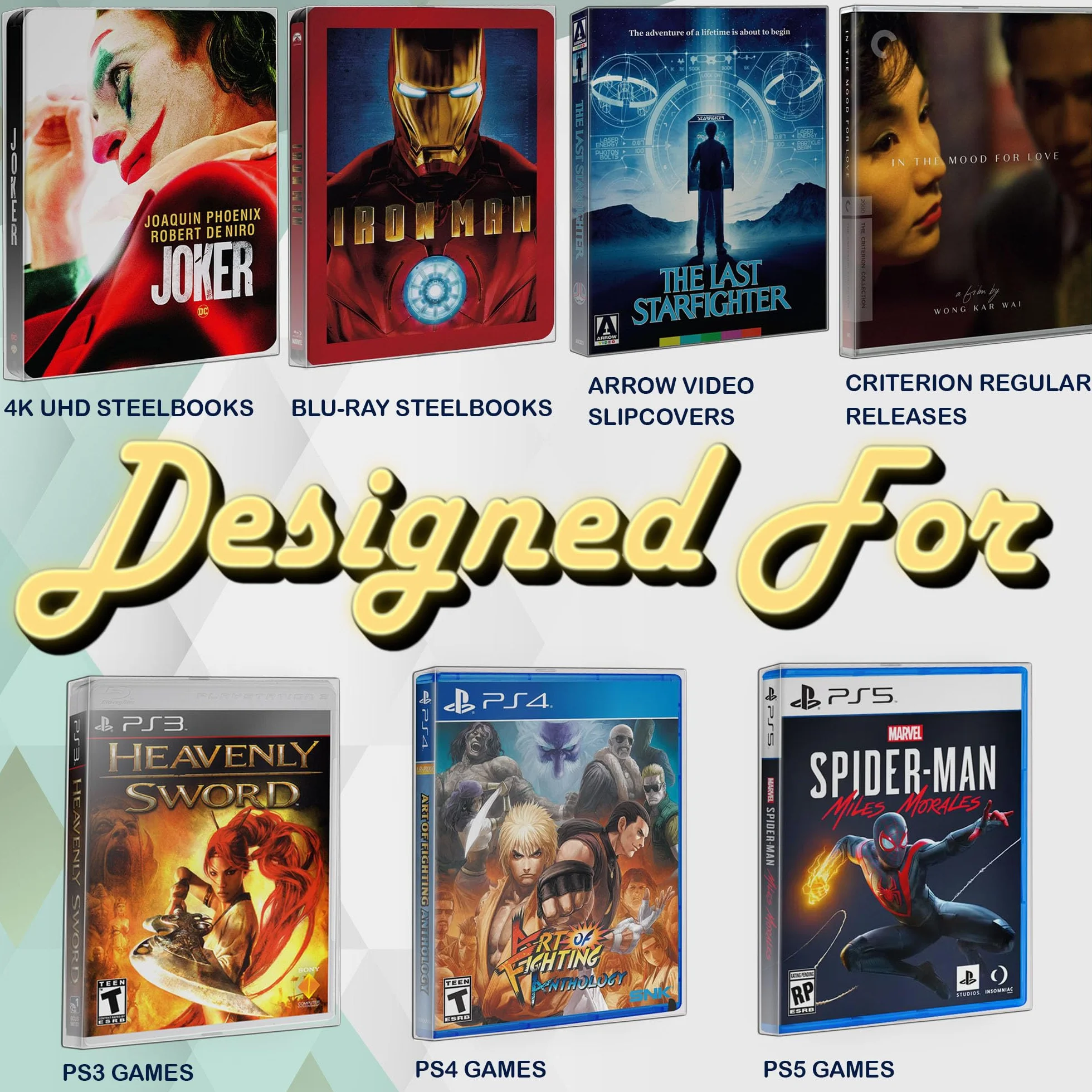 Malko Blu-ray Steelbook Custodia protettiva compatibile anche con 4K Steelbook Arrow Video & Criterion (confezione da 20)