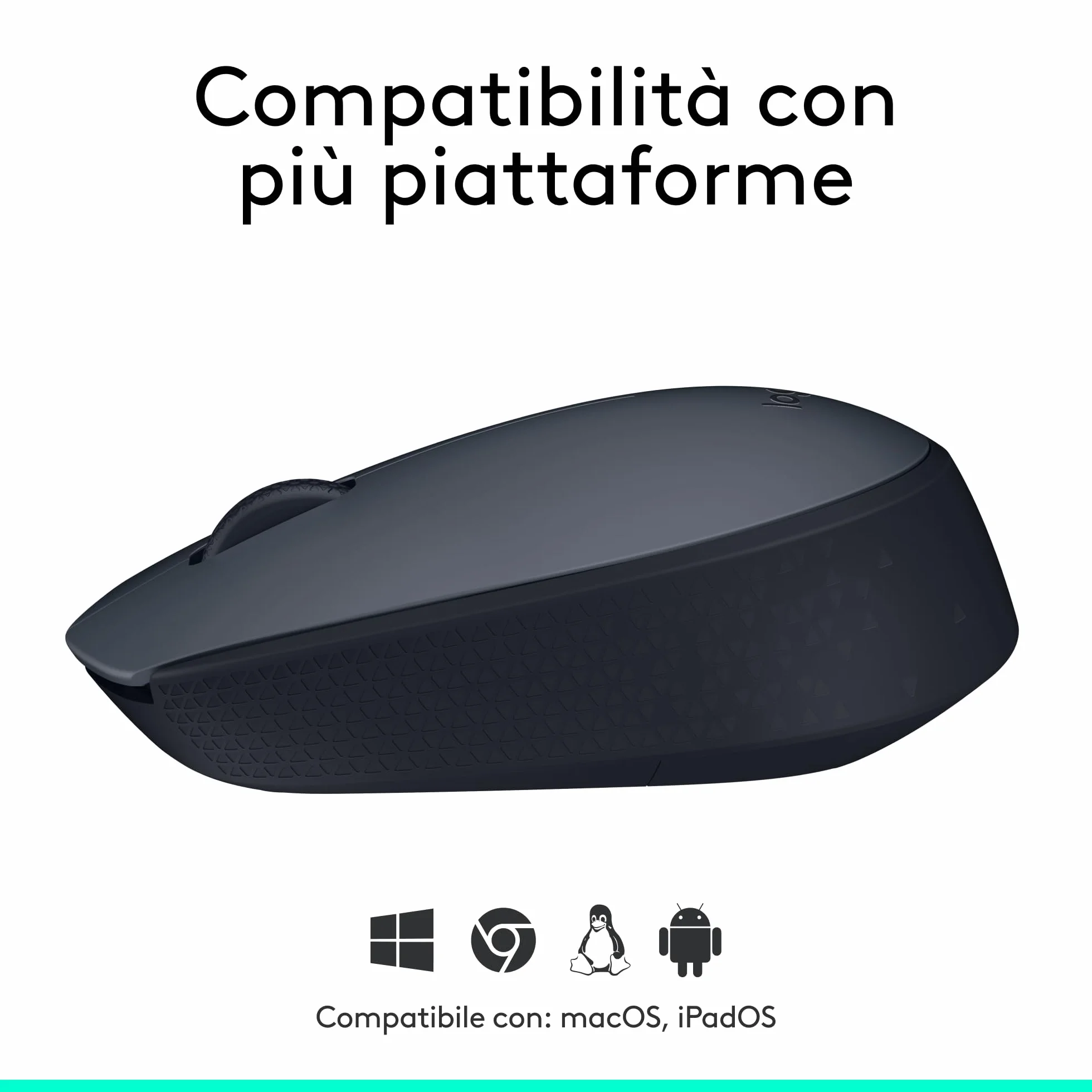 Logitech M170 Mouse Wireless 2.4 GHz Nano USB Ottico Ambidestro Grigio