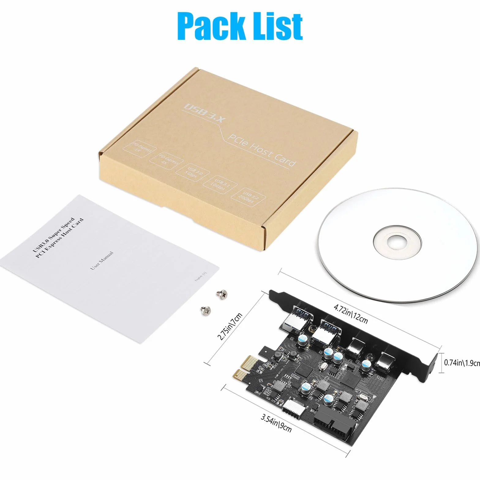 Scheda PCIE USB 3.0 6 porte, PCIE E su USB 3.0 Tipo C (2), Tipo A (2), Connettore a 19 Pin, Tipo E(A-Key) PCI Express Scheda di Espansione per Desktop PC Window