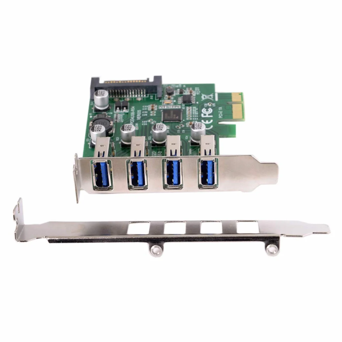 chenyang CY Low Profile 4 Ports PCI-E to USB 3.0 HUB PCI Express Expansion Card Adapter 5Gbps for Motherboard