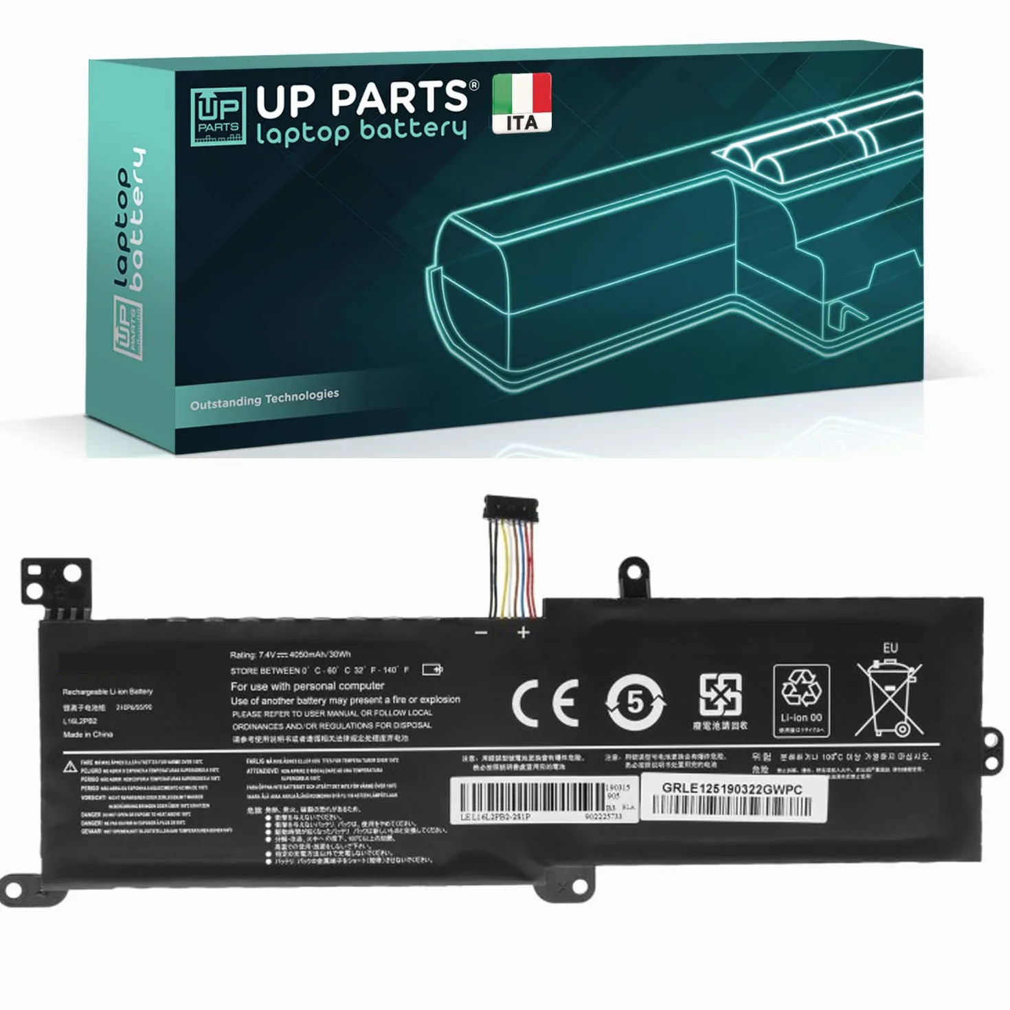 36Wh Batteria Compatibile con Lenovo L16C2PB2 L17M2PB7 (7.4V, 4730mAh) per PC Portatile IdeaPad 320-15IAP 320-15IKB 320-15ISK 330-14AST 330-17AST 3-15ITL05