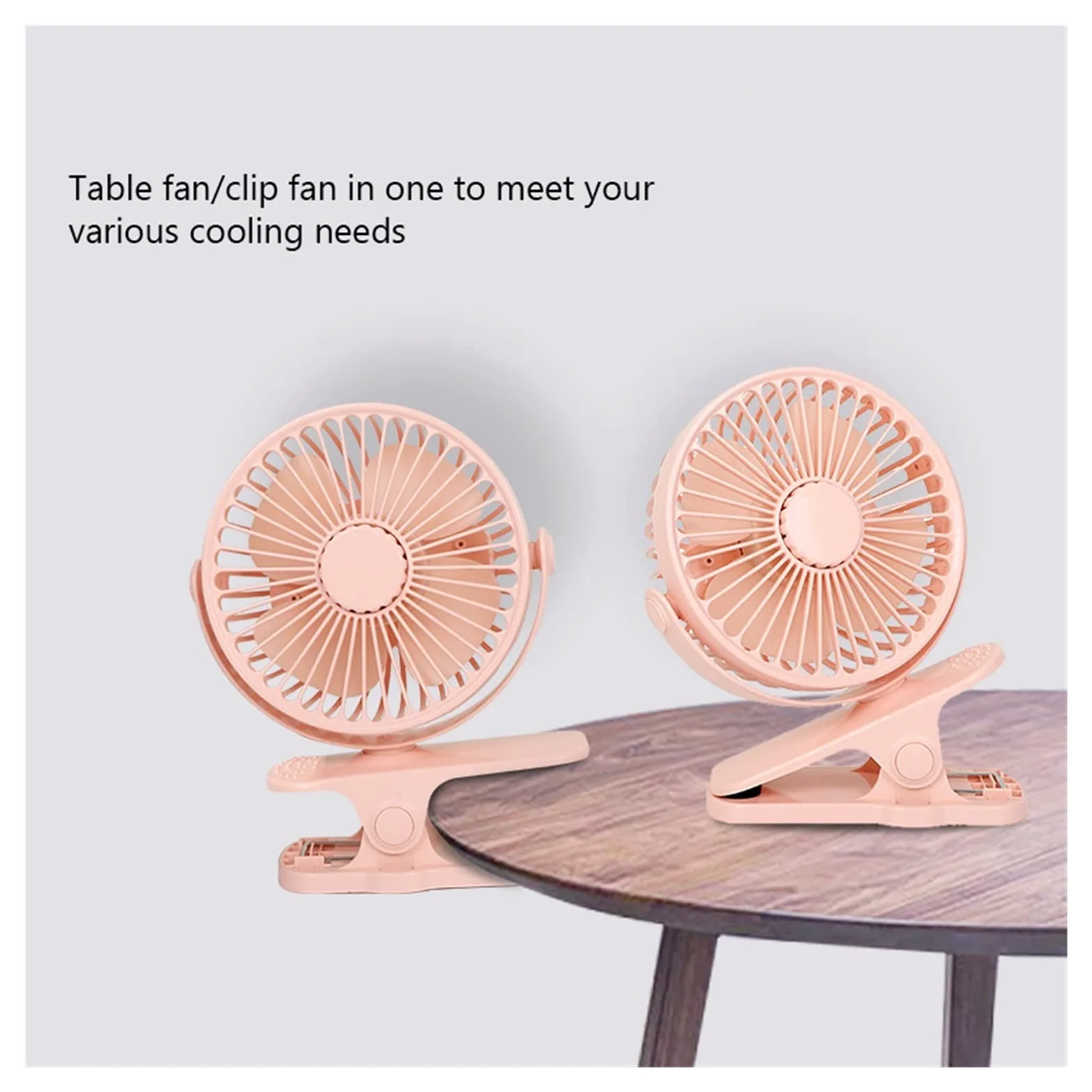 XJBTBA Ventilatori Portatili, Mini Ventilatore Portatile con Clip USB Ricaricabile Silenzioso Desktop Dormitorio Elettrico per Studenti Piccolo Ventilatore di Raffreddamento(Nero)