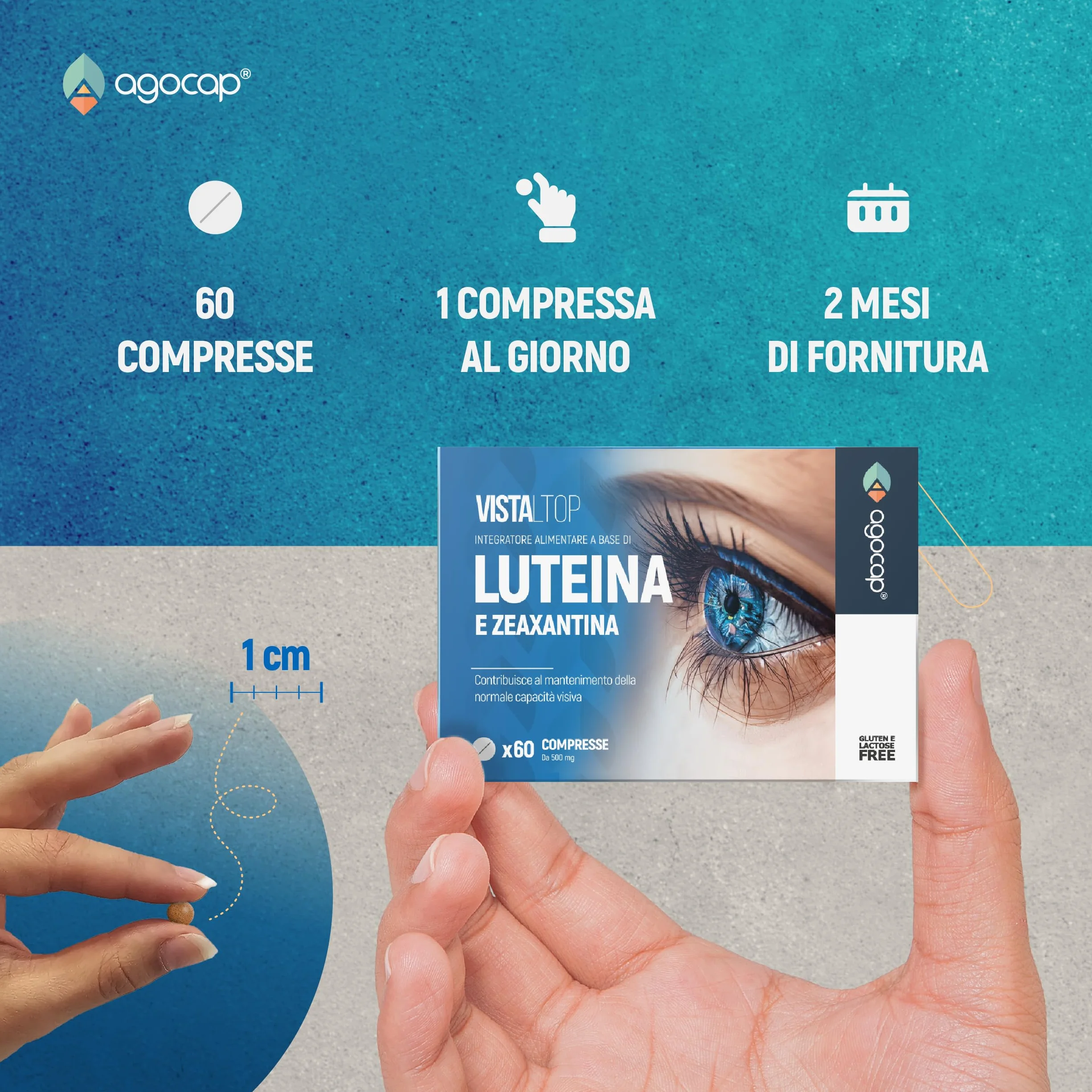 VISTALTOP Luteina Zeaxantina Integratore Occhi Alto Dosaggio 60 cpr