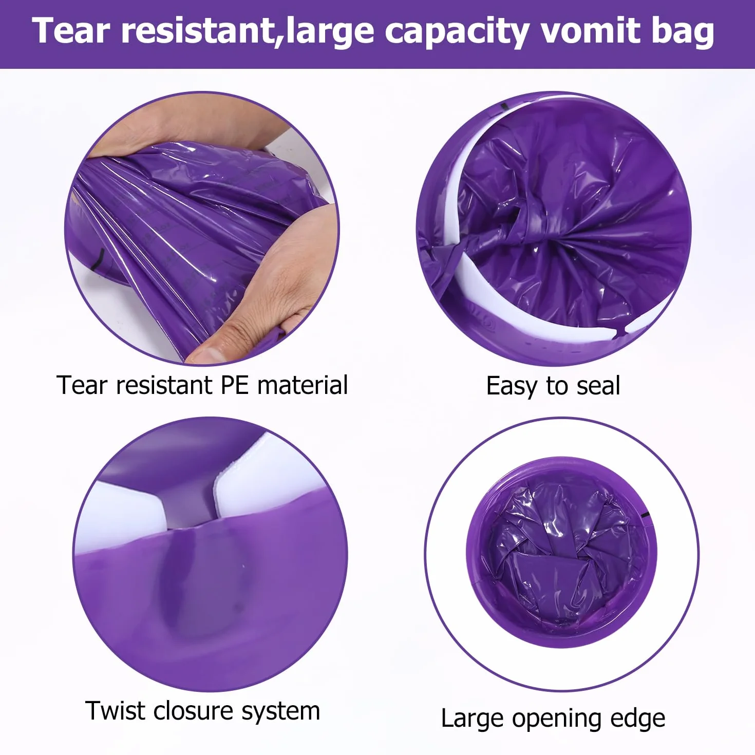 20 Pezzi Sacchetti Vomito da Viaggio Bambini 1000ml Vomit Bag con Bottoni Automatici