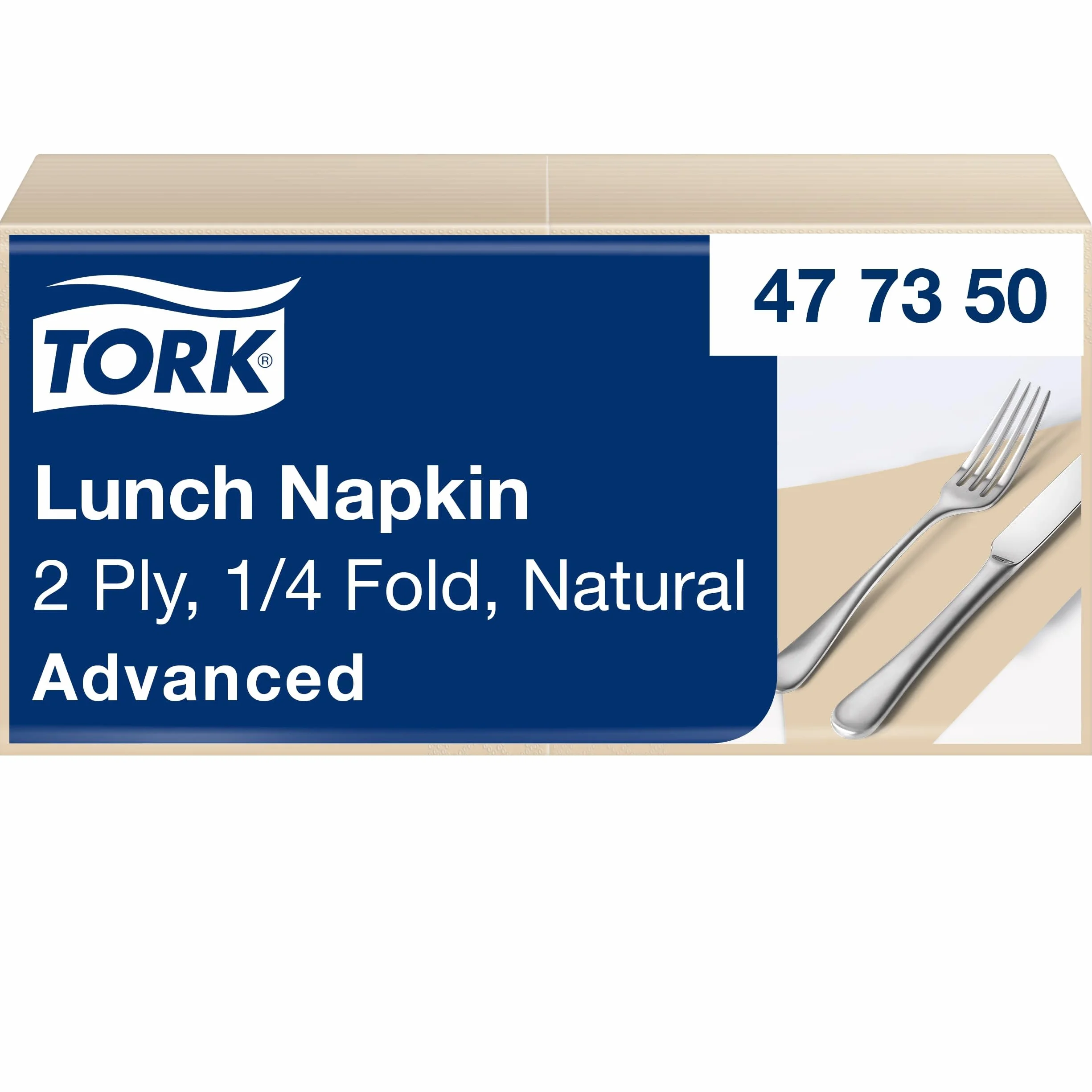 Tork Natural Tovagliolo da Pranzo 1/4 di Piega 2 Veli 33x33 cm 200 Tovaglioli 477350
