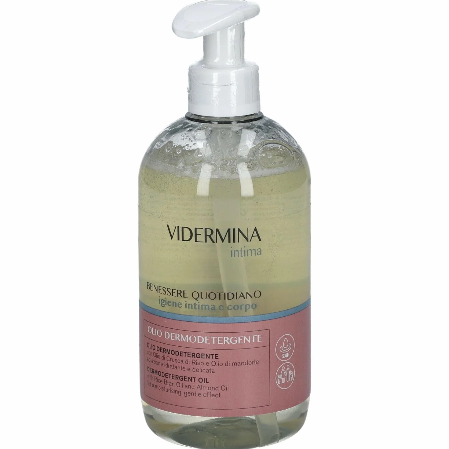 Vidermina Intima Olio Dermodetergente 500 ml Igiene Intima e Corpo Idratante Delicato pH Fisiologico Pelli Sensibili