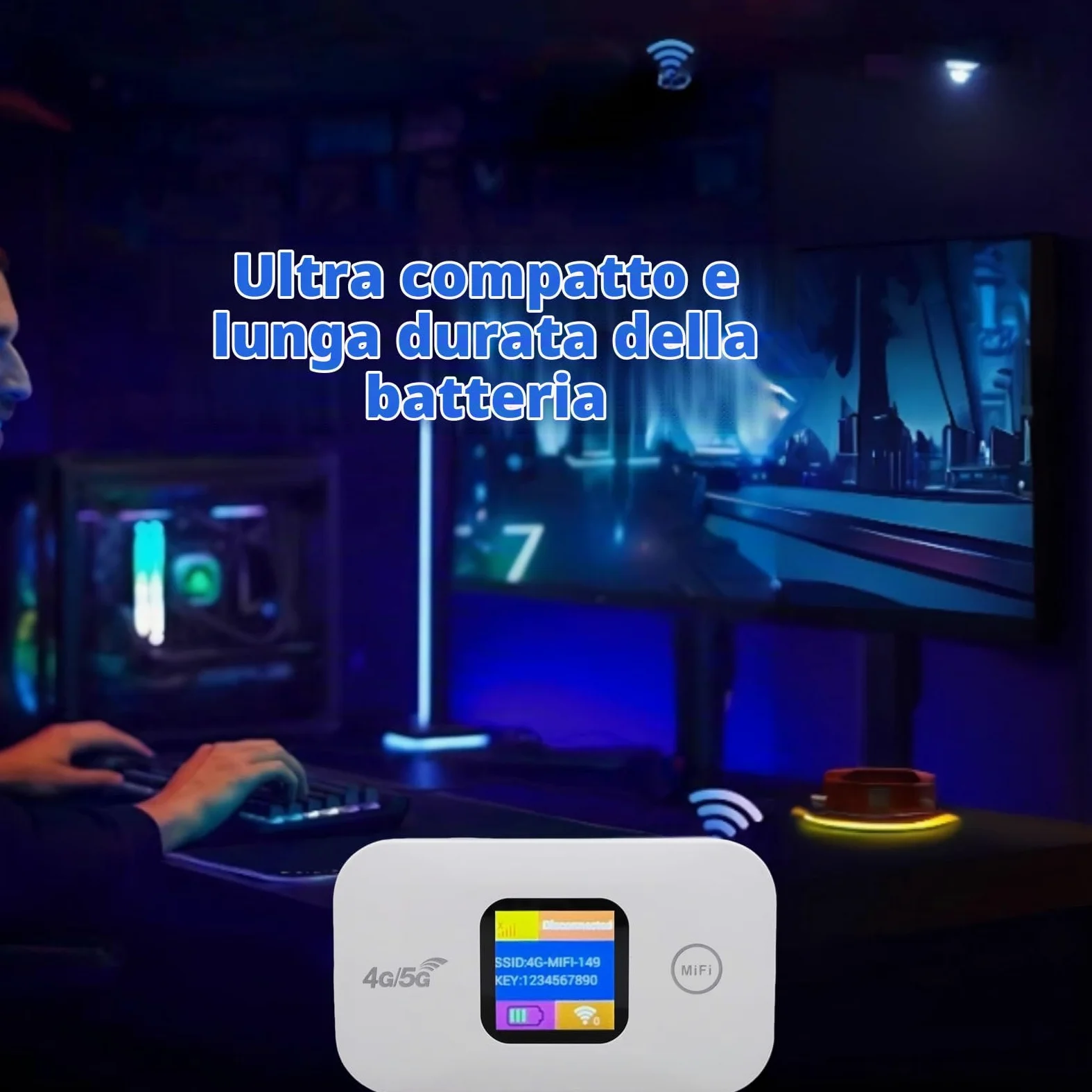 Cuifati 4G Hotspot Mobile WiFi Hotspot da Viaggio Router WiFi con Batteria da 2100 MAh e Display LED per il Campeggio di Viaggio Fino a 10 Dispositivi 300 Mbps
