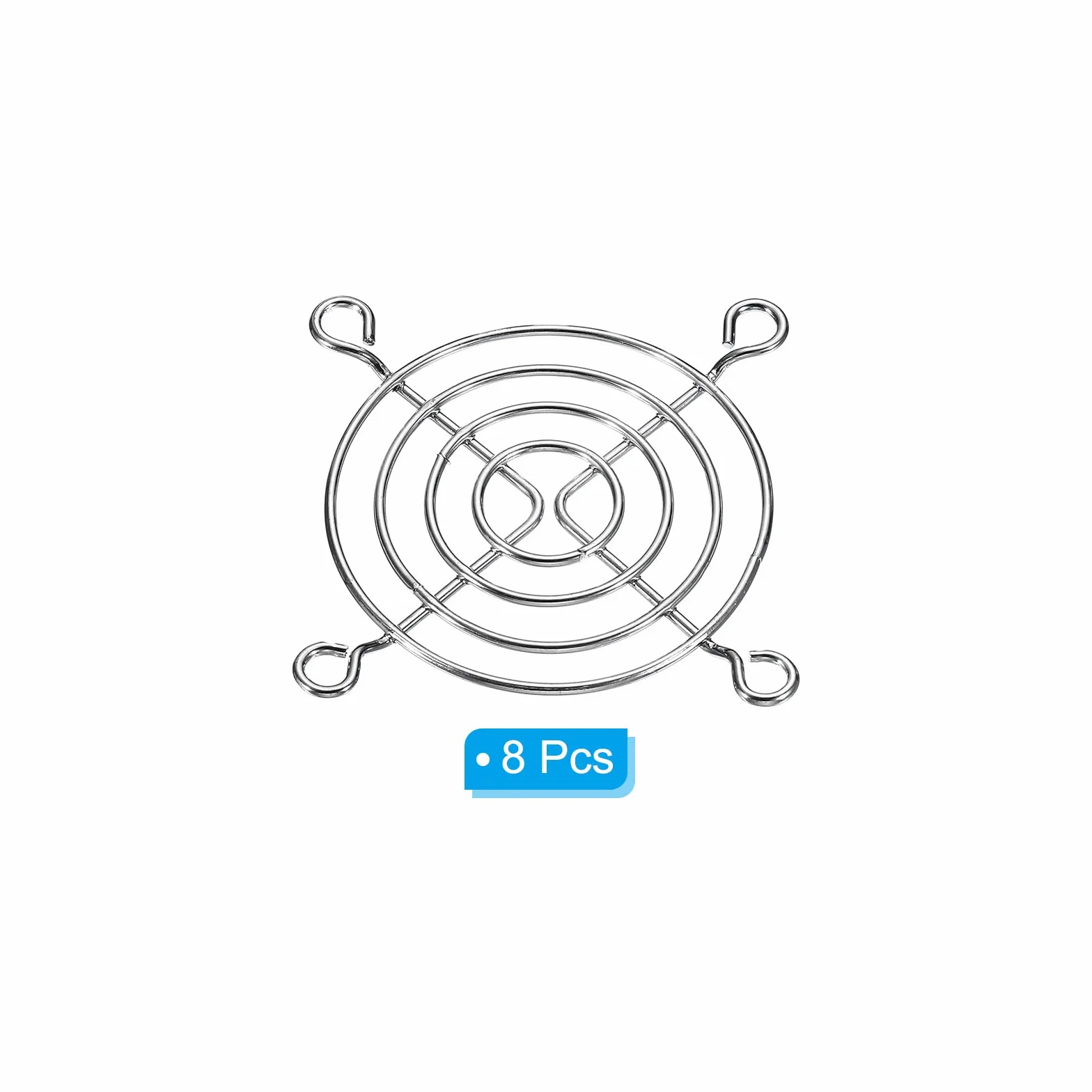 PATIKIL 60mm Ventola Dito Griglia, 8pz Metallo Griglia Protezione Protezione con Vite per Ventola Copertura Protettiva Fai-da-Te, Argento